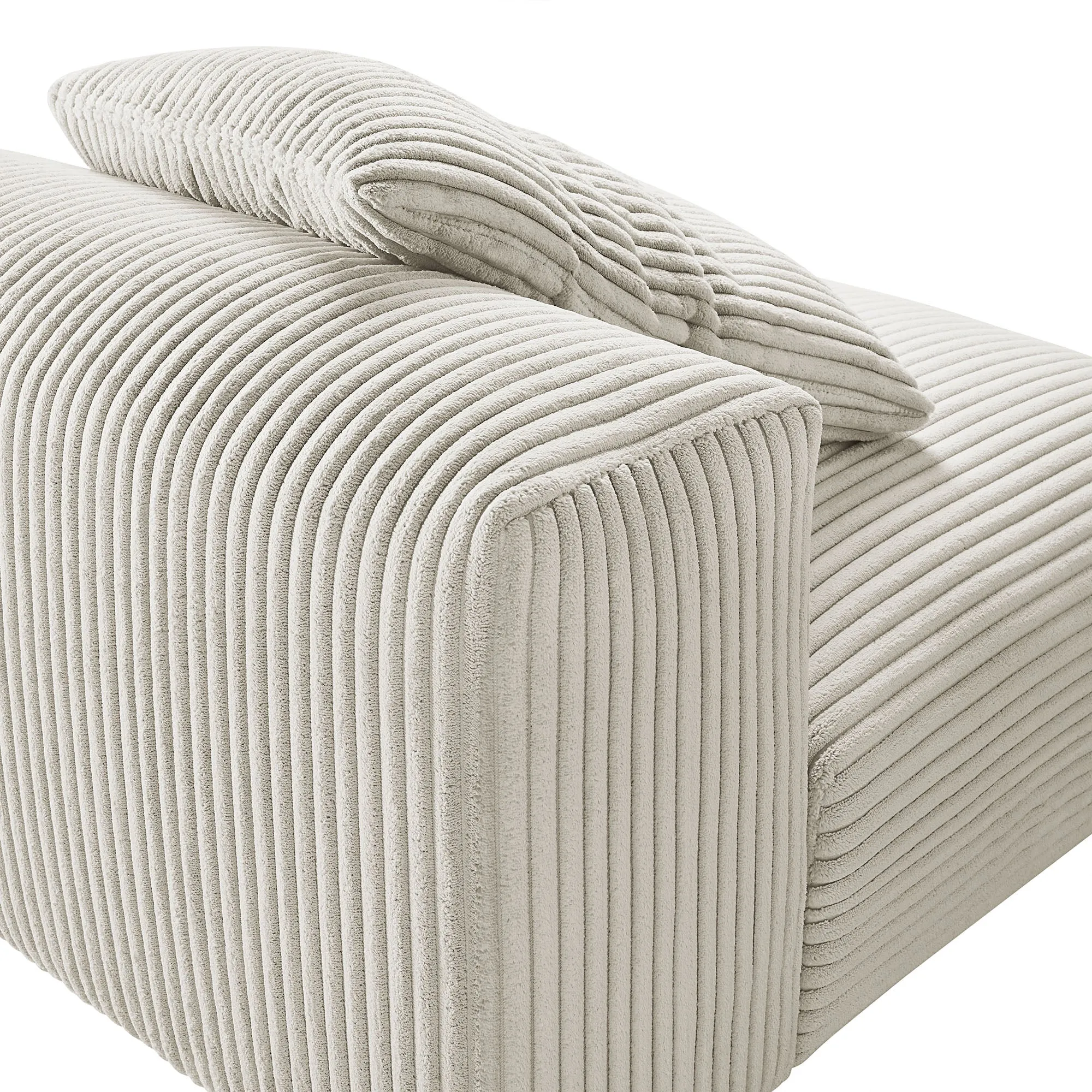 Solace  Modular Corduroy Upholstered Armless Chair