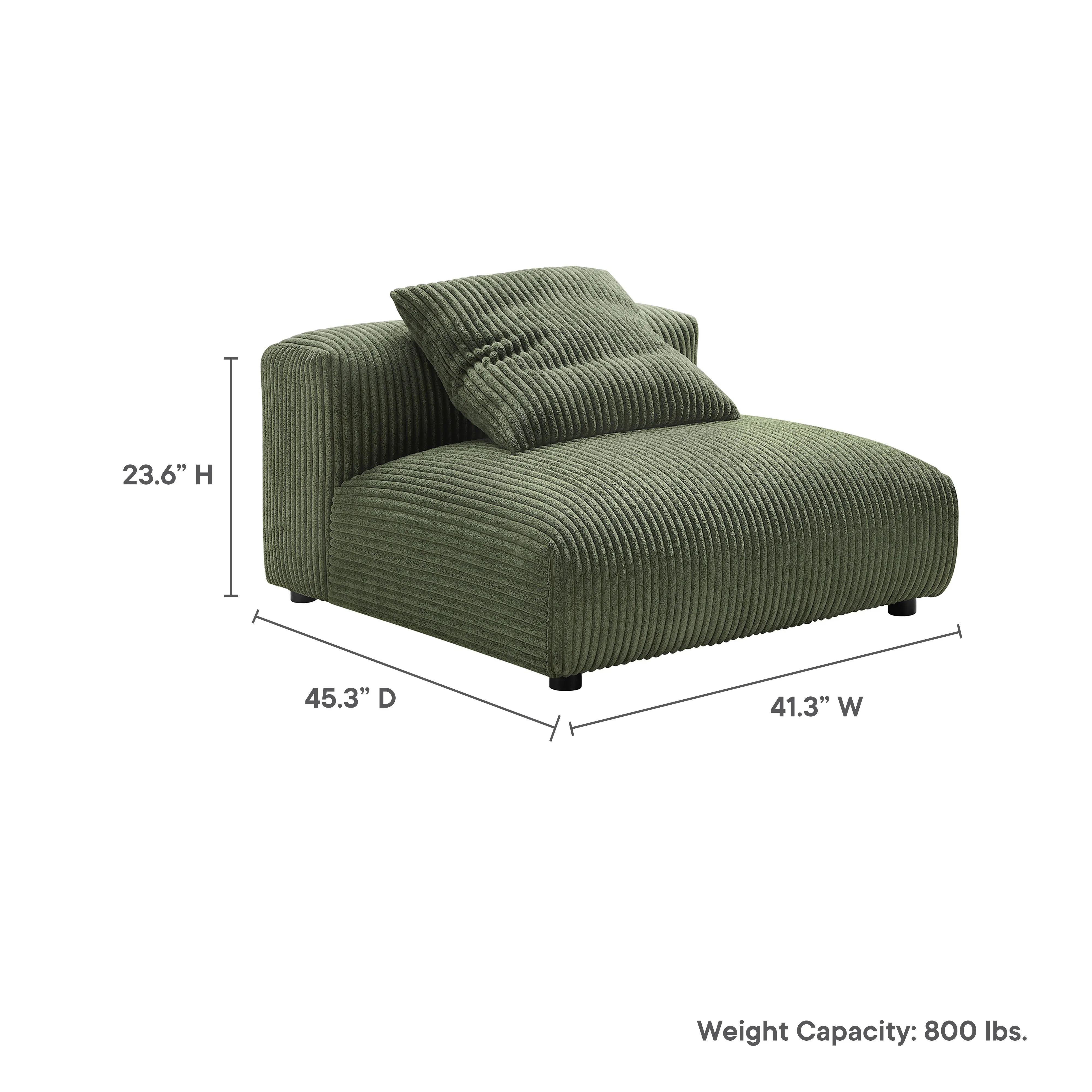 Solace  Modular Corduroy Upholstered Armless Chair