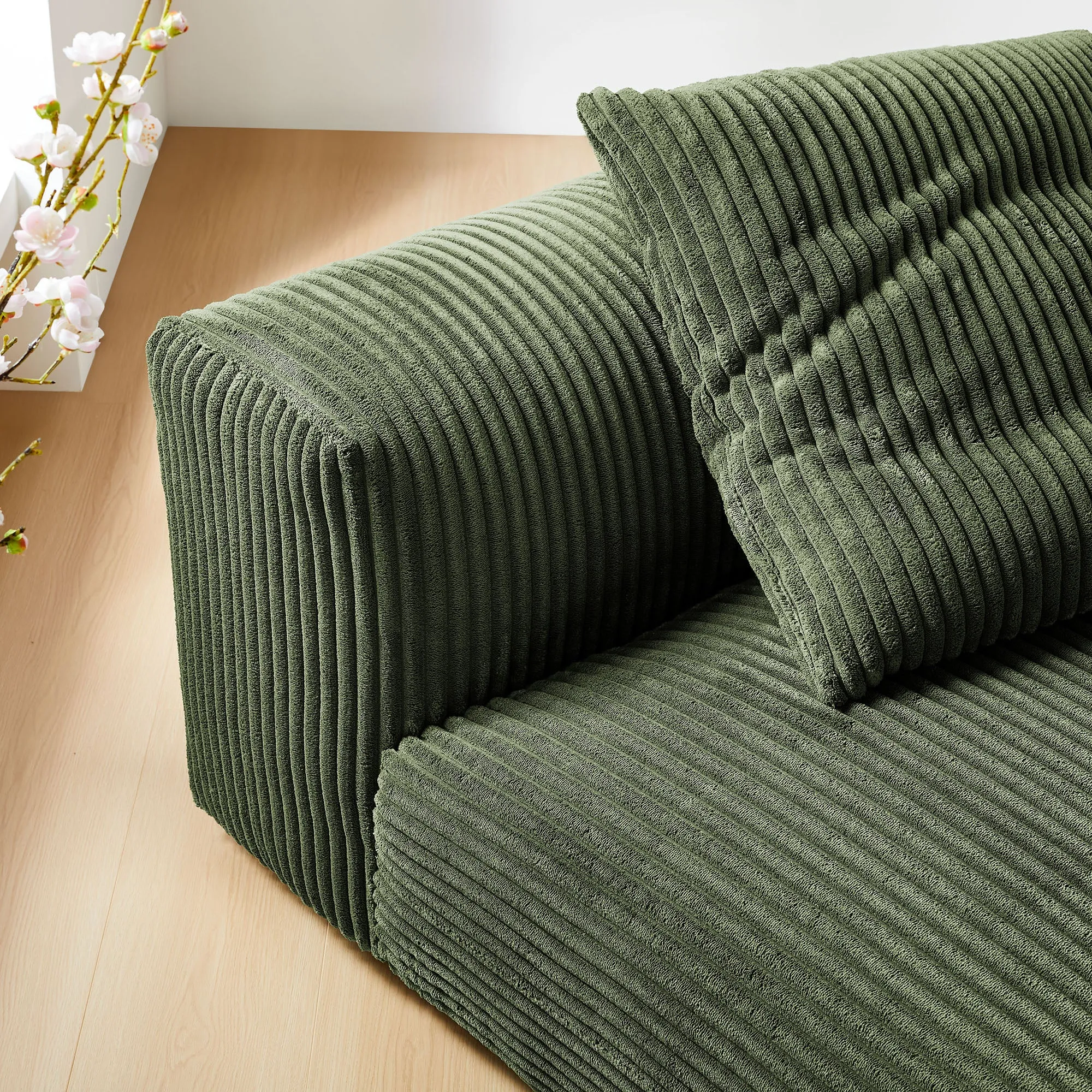 Solace  Modular Corduroy Upholstered Armless Chair