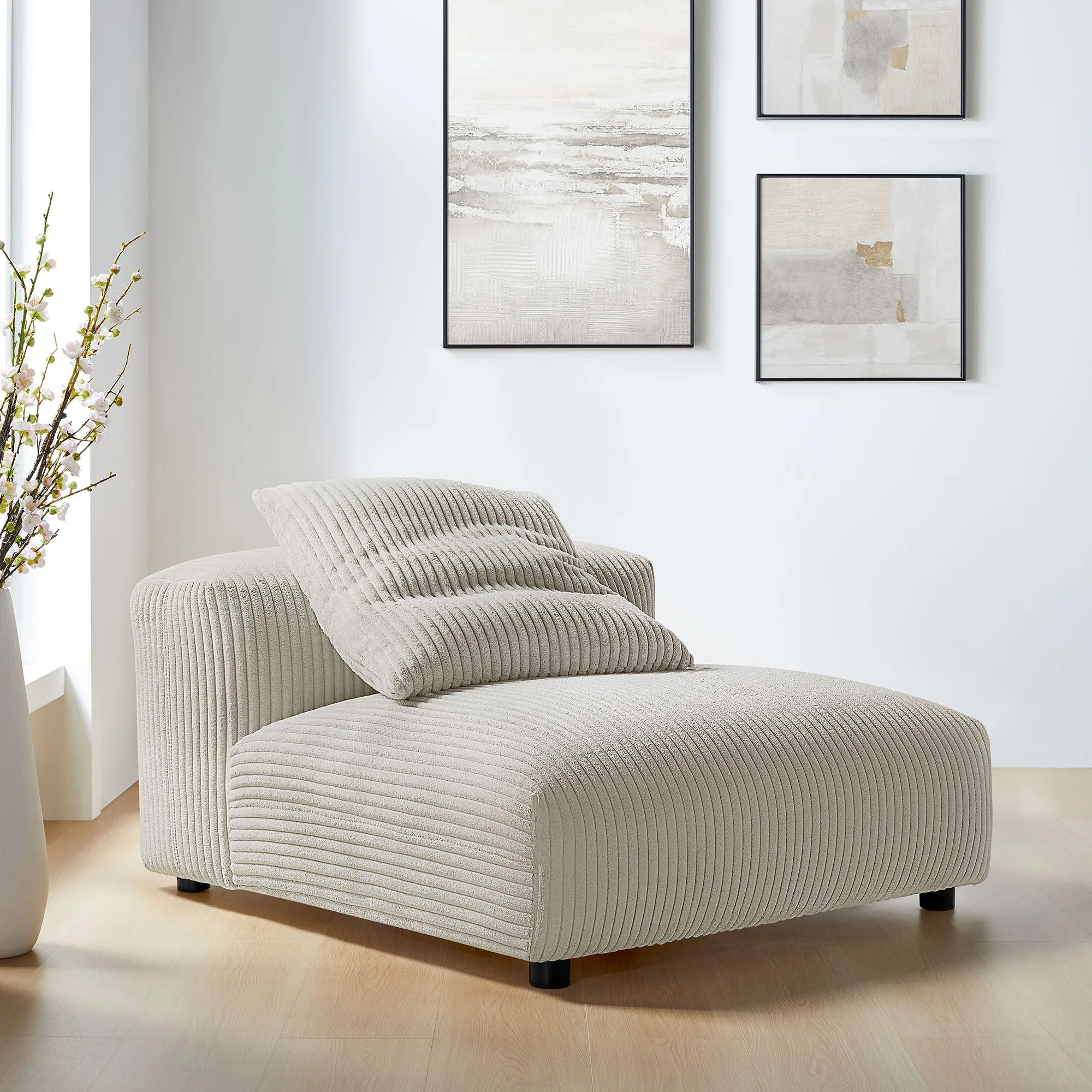 Solace  Modular Corduroy Upholstered Armless Chair