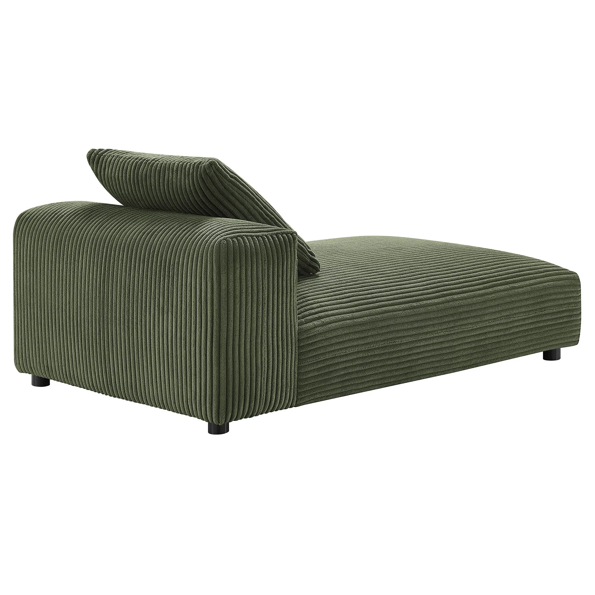 Solace  Modular Corduroy Upholstered Armless Chaise Lounge