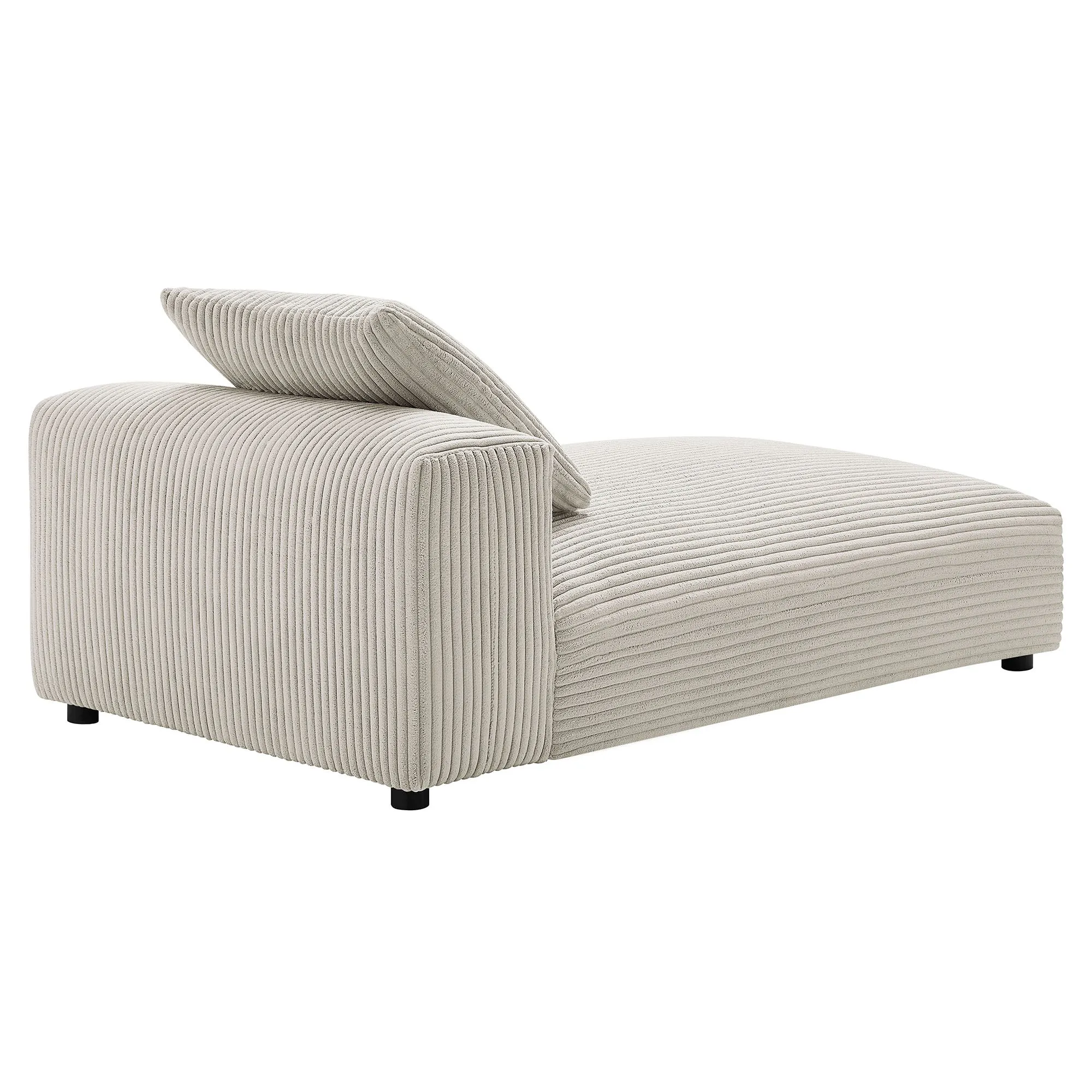 Solace  Modular Corduroy Upholstered Armless Chaise Lounge