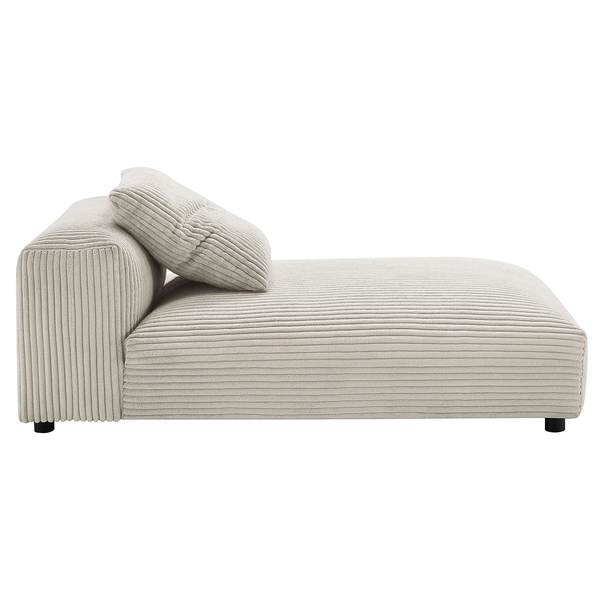 Solace  Modular Corduroy Upholstered Armless Chaise Lounge