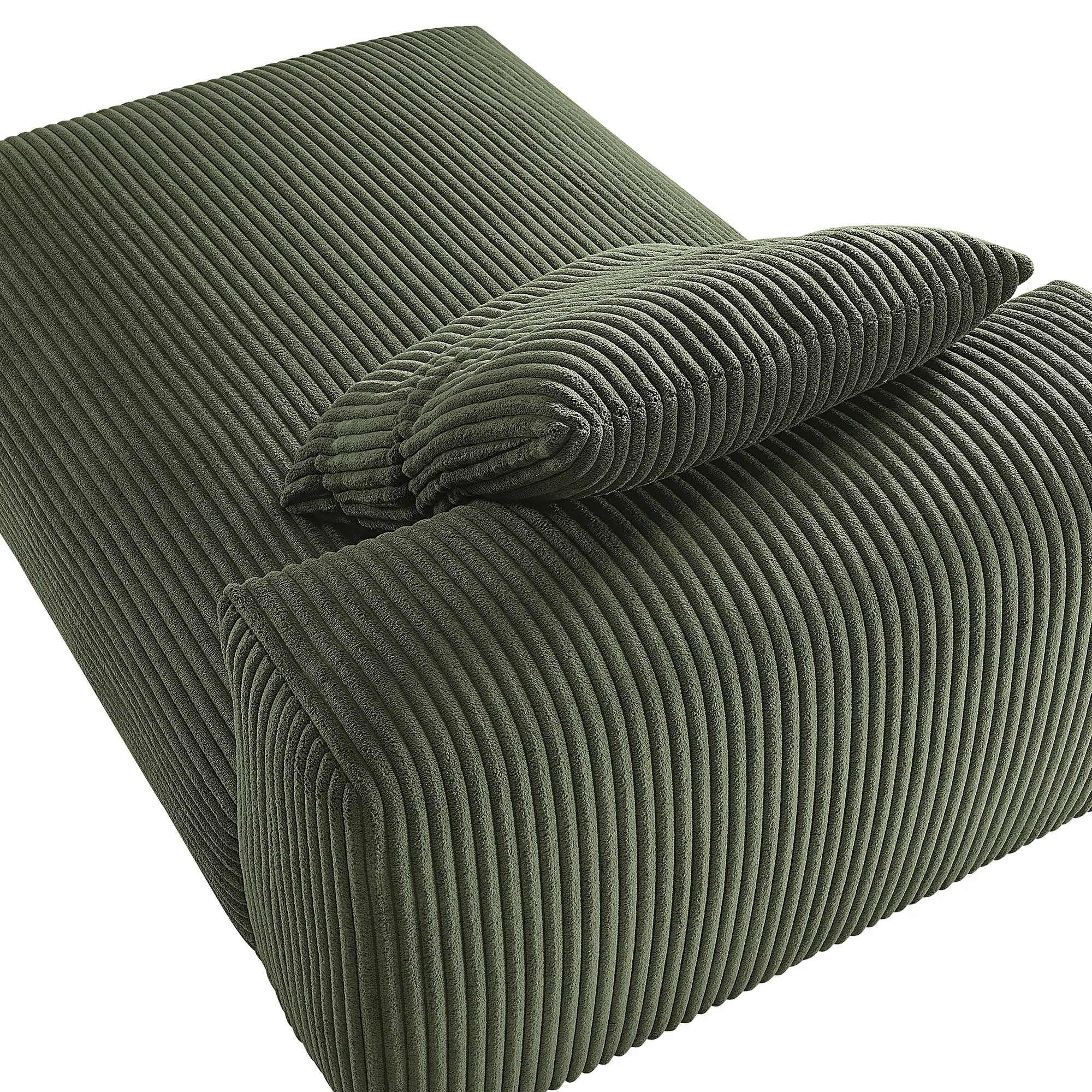 Solace  Modular Corduroy Upholstered Armless Chaise Lounge