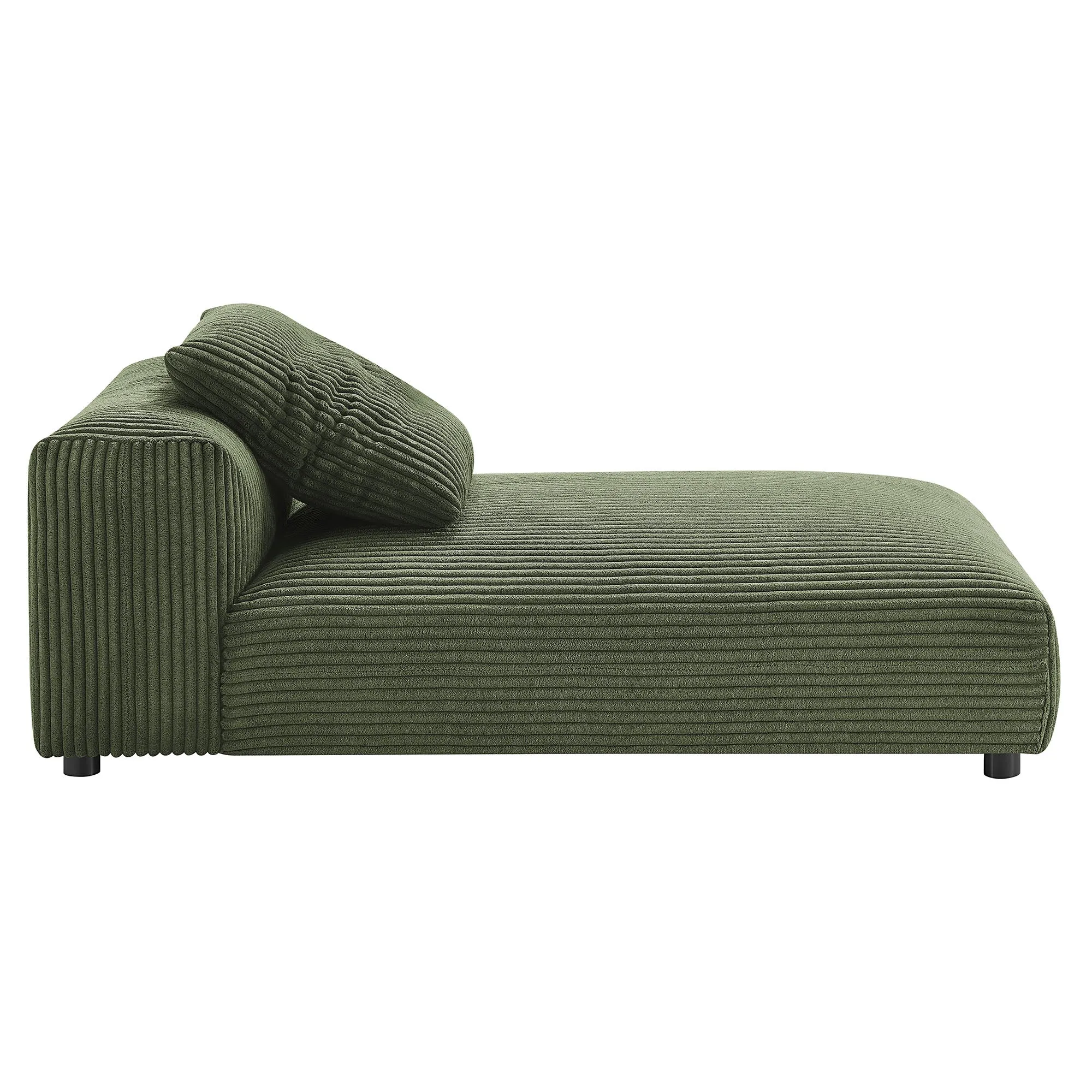 Solace  Modular Corduroy Upholstered Armless Chaise Lounge