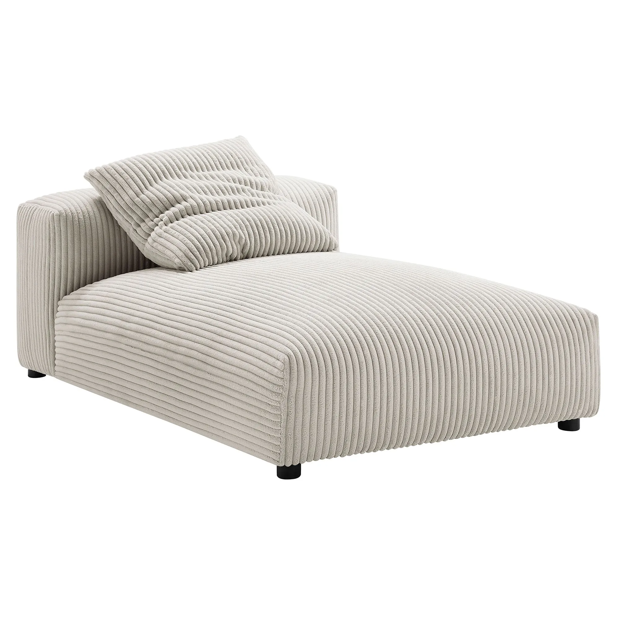 Solace  Modular Corduroy Upholstered Armless Chaise Lounge