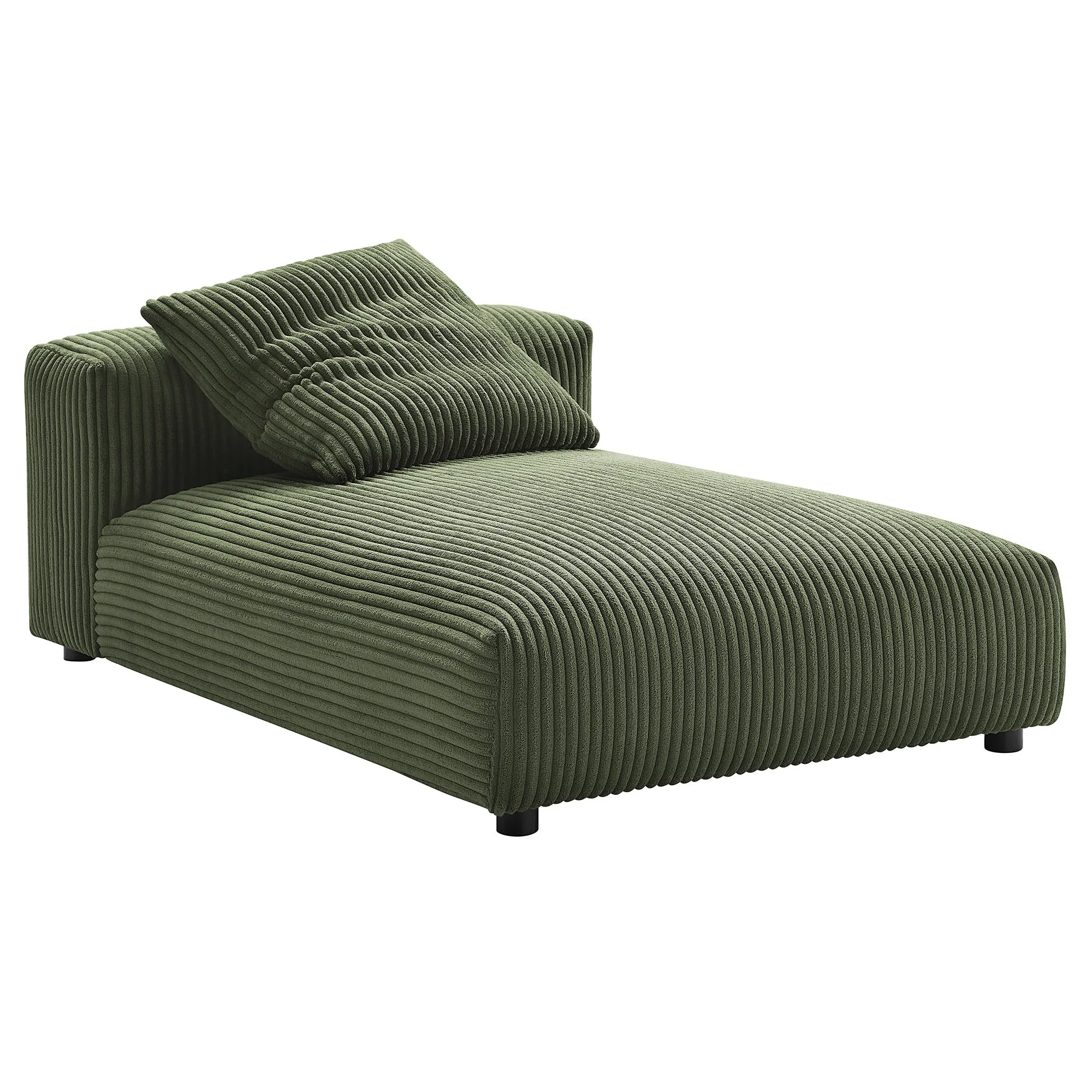 Solace  Modular Corduroy Upholstered Armless Chaise Lounge