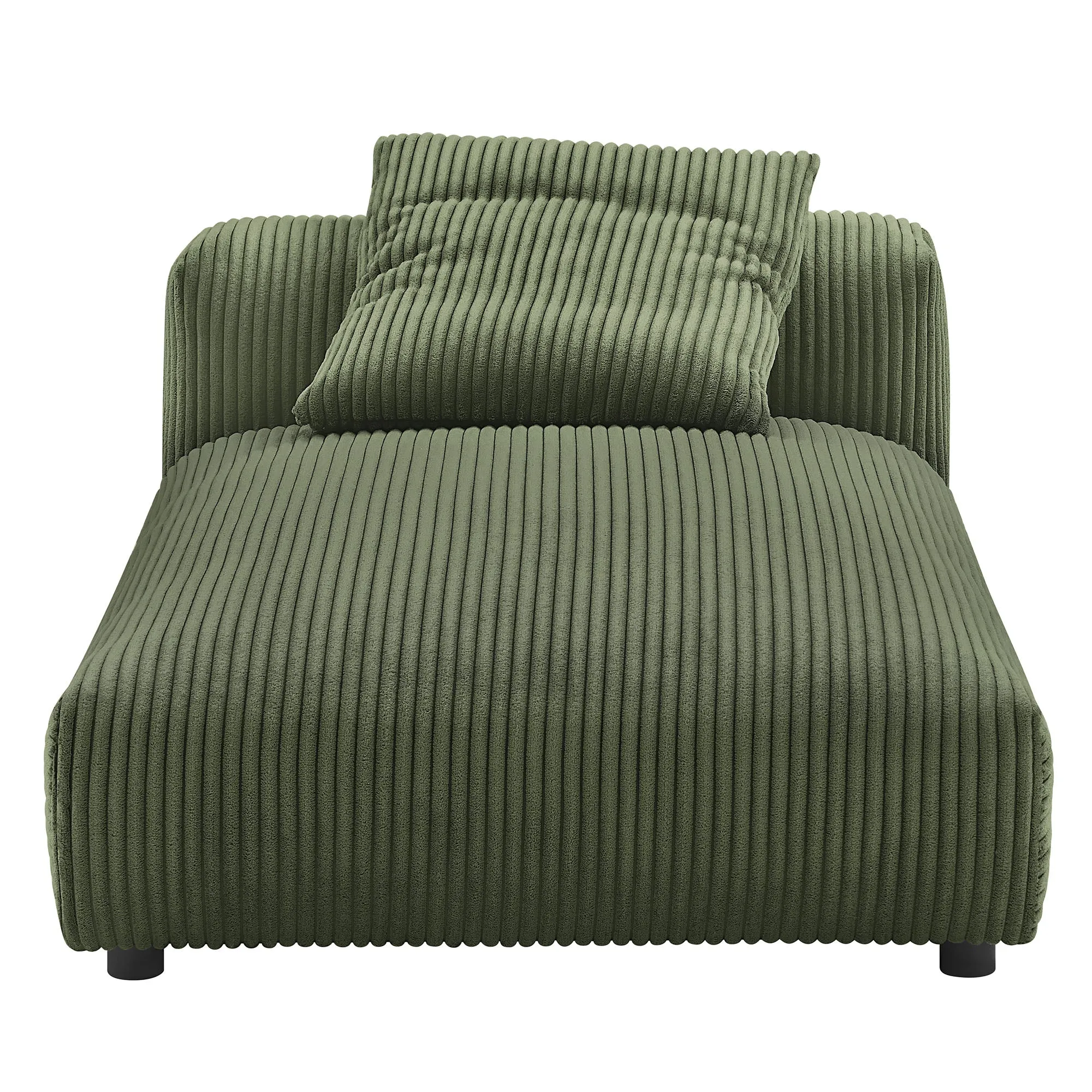 Solace  Modular Corduroy Upholstered Armless Chaise Lounge