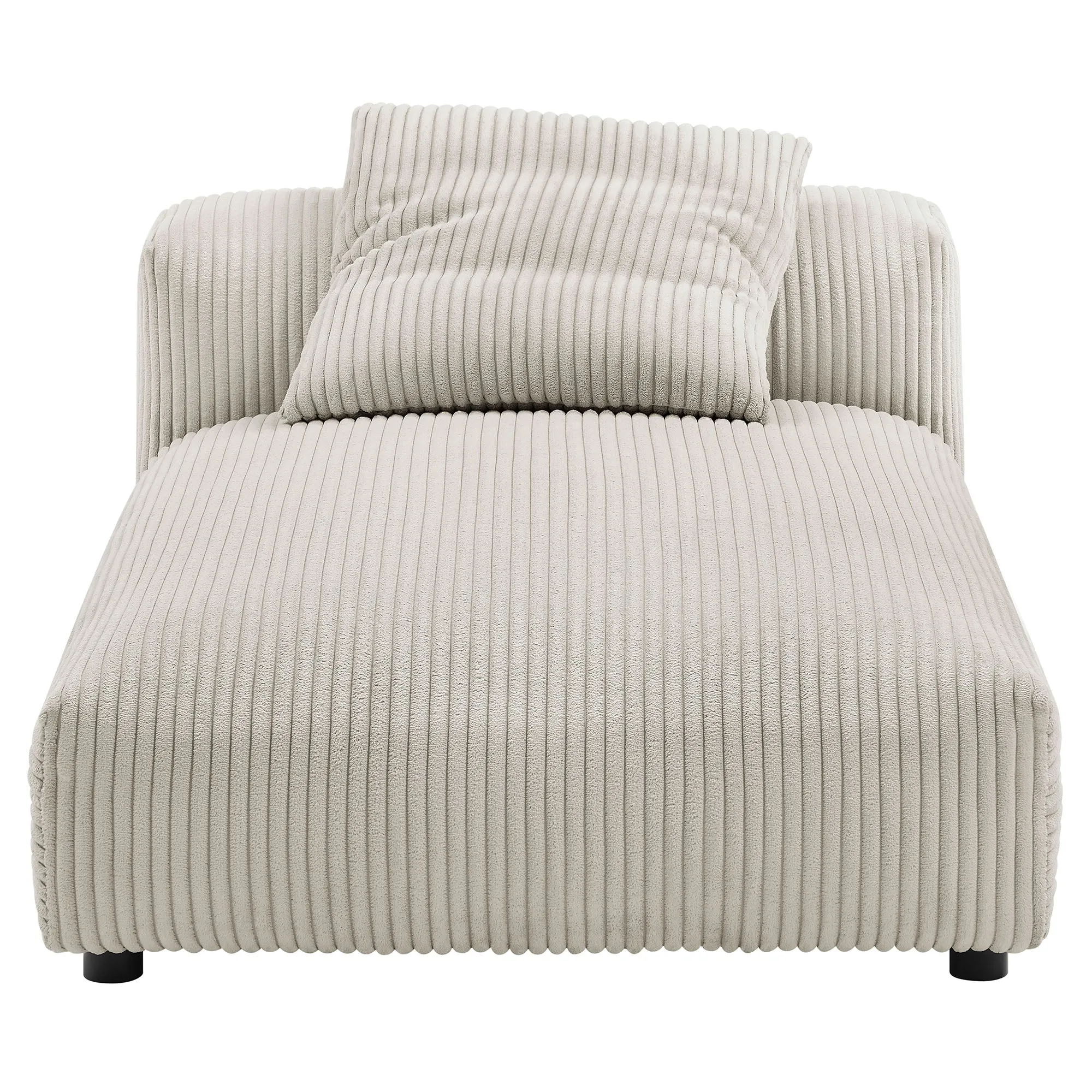 Solace  Modular Corduroy Upholstered Armless Chaise Lounge