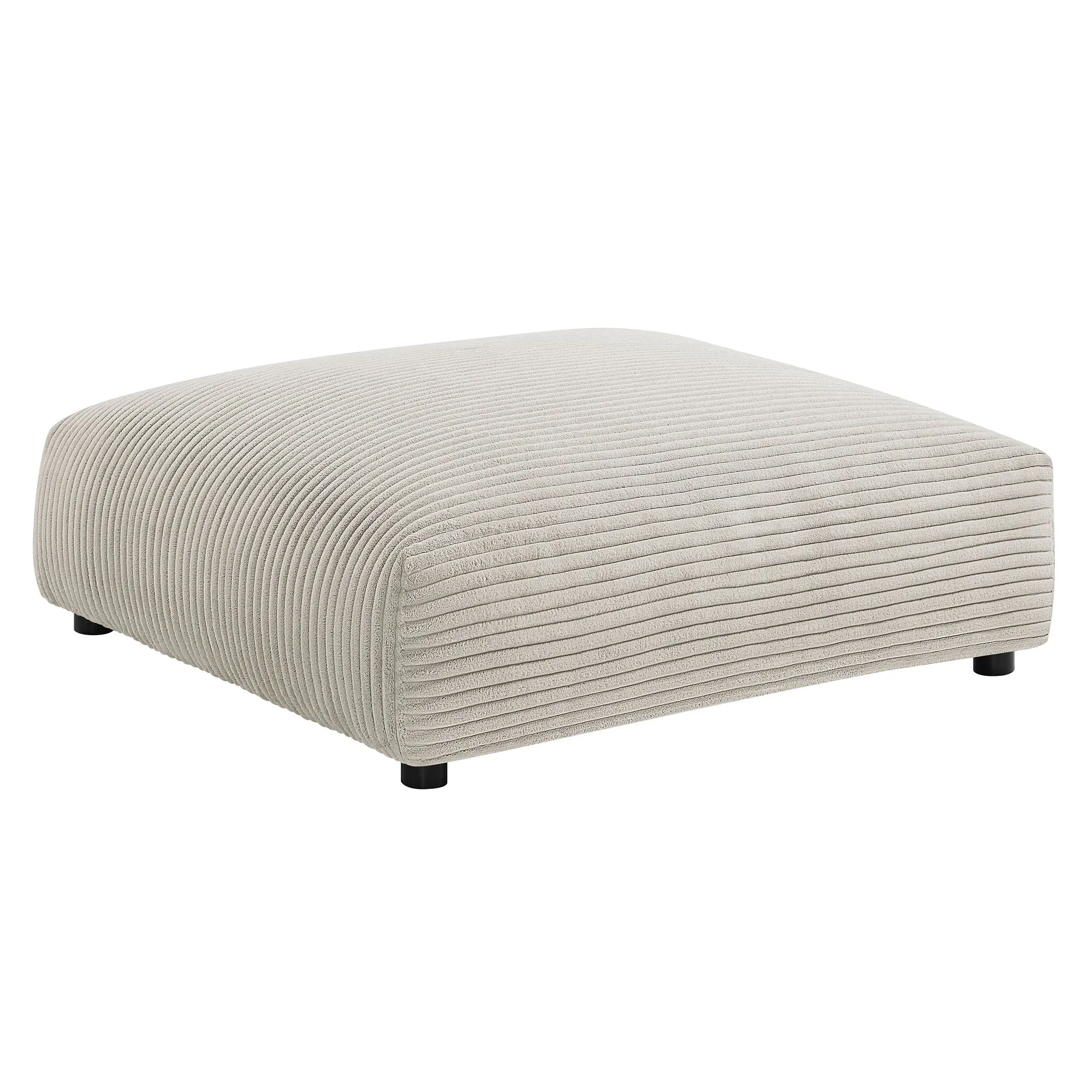 Solace  Modular Corduroy Upholstered Armless Loveseat and Ottoman Set