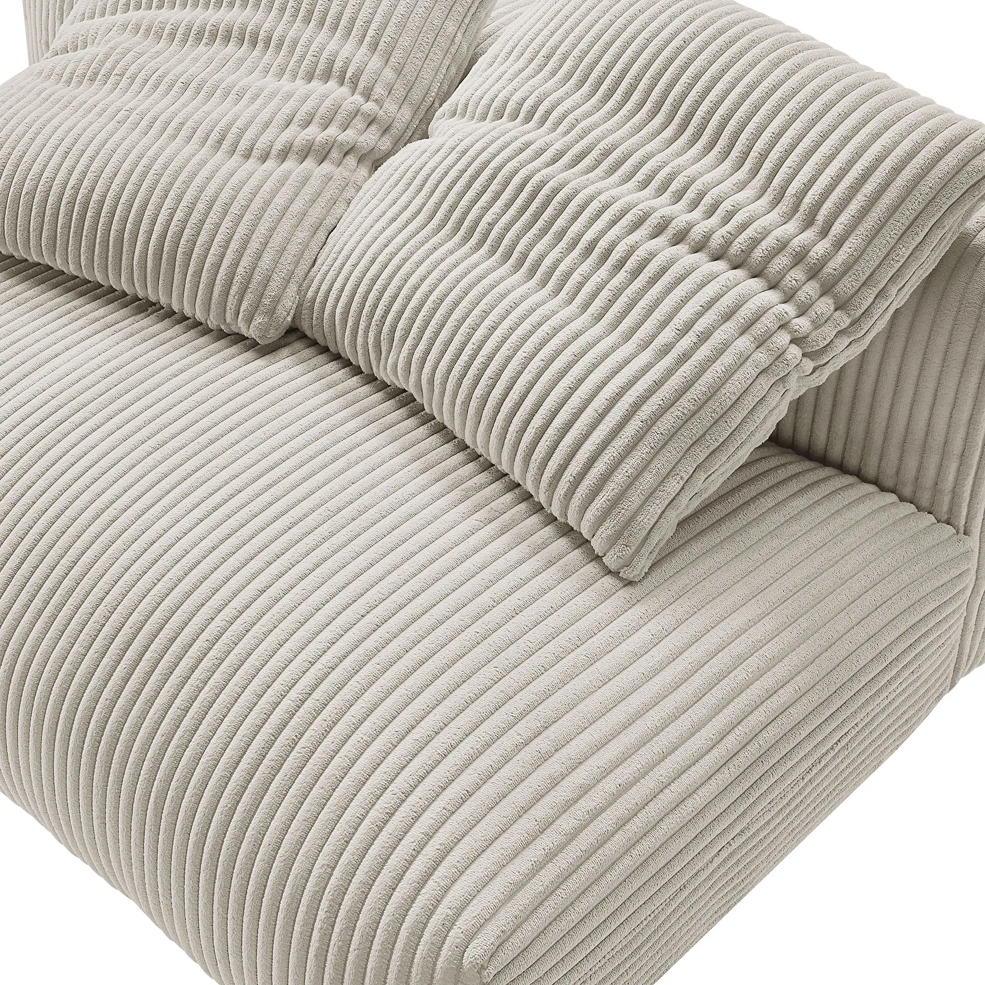Solace  Modular Corduroy Upholstered Armless Loveseat
