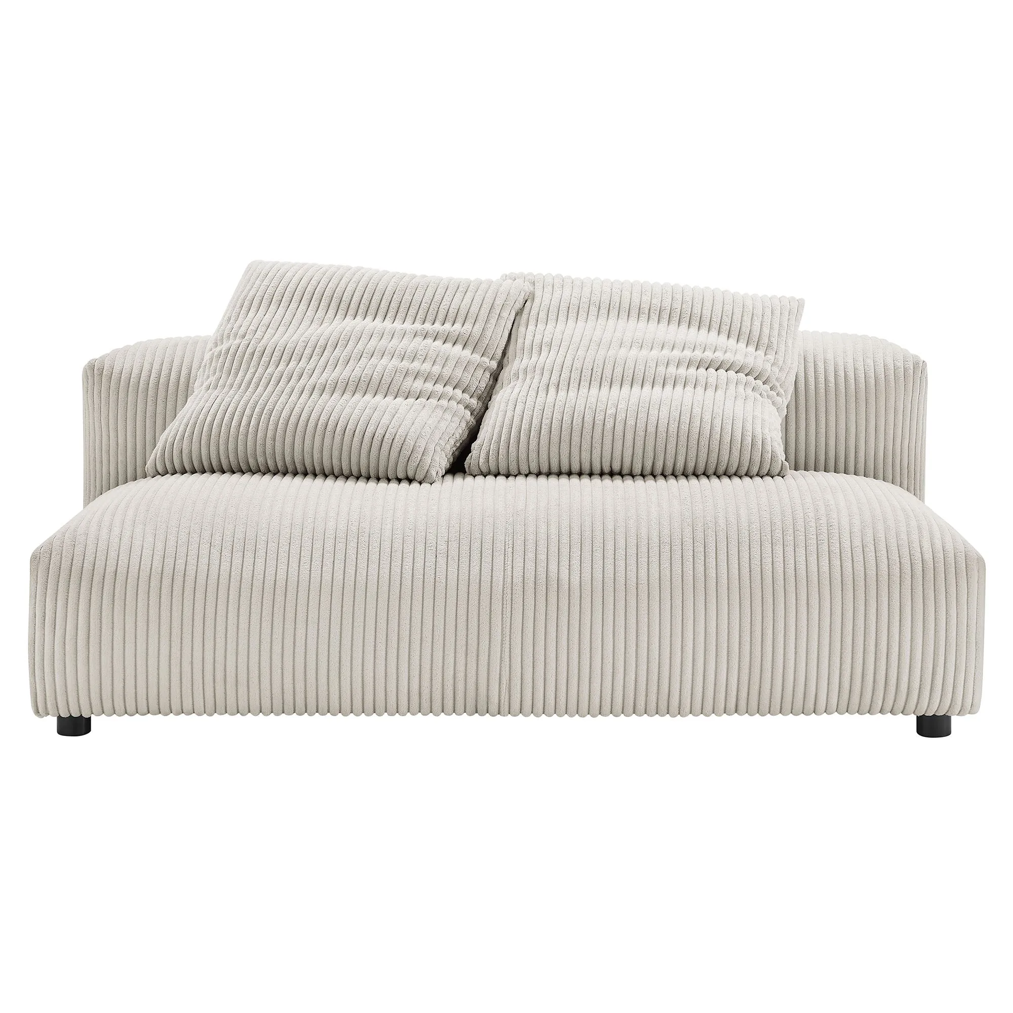 Solace  Modular Corduroy Upholstered Armless Loveseat