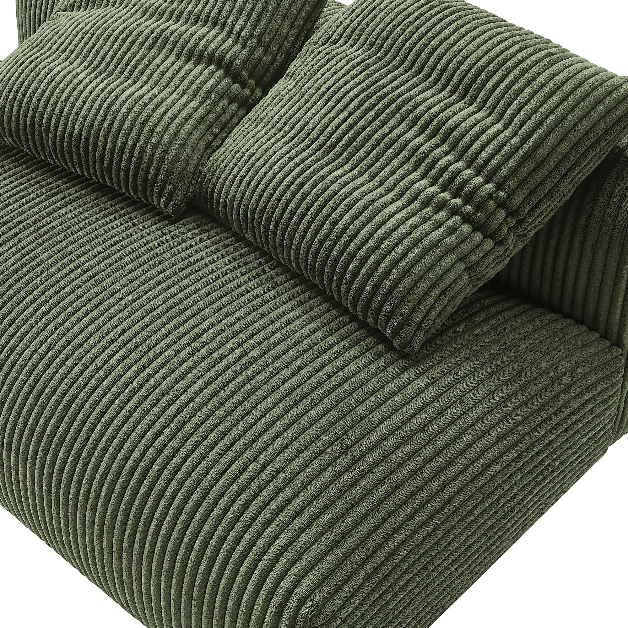 Solace  Modular Corduroy Upholstered Armless Loveseat