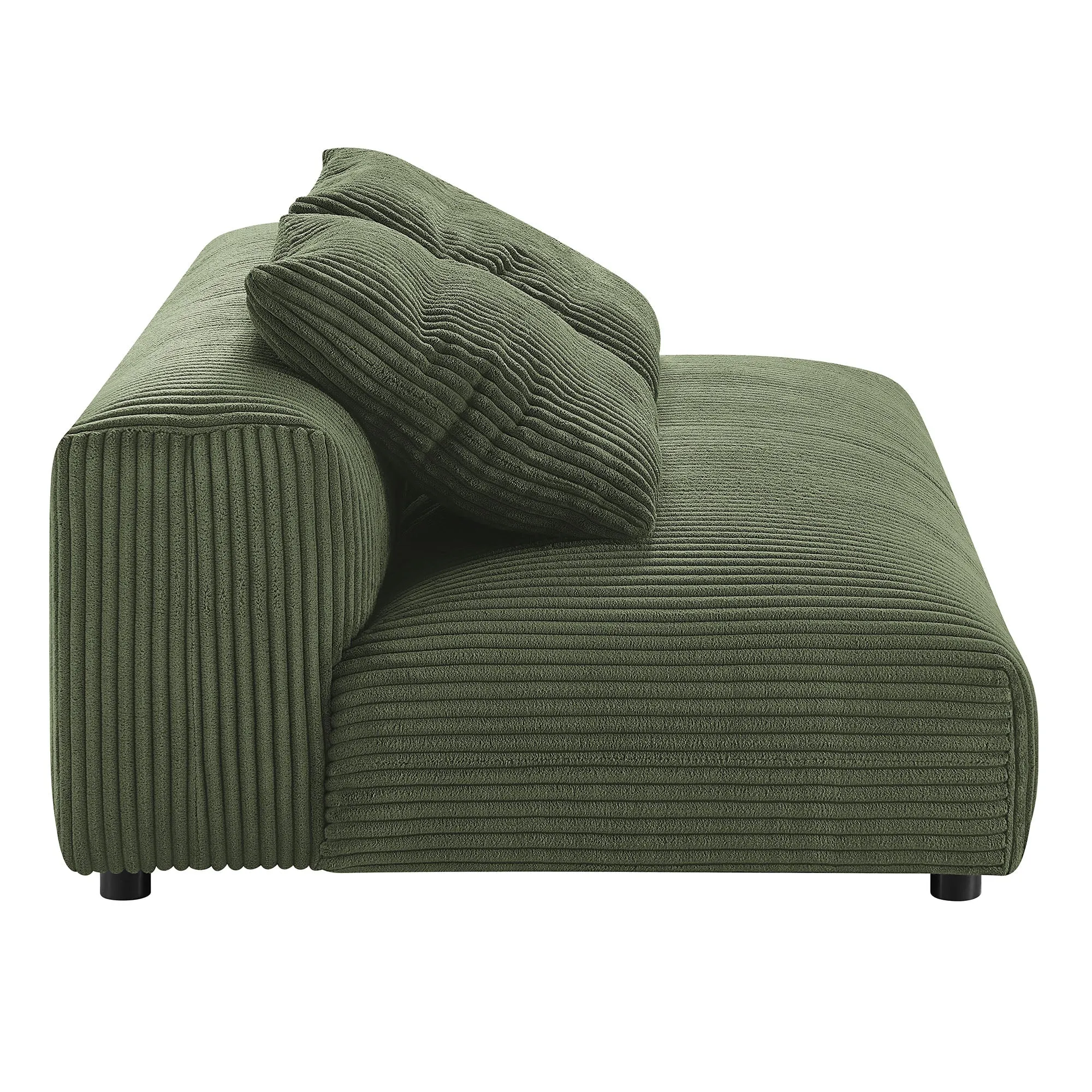 Solace  Modular Corduroy Upholstered Armless Loveseat