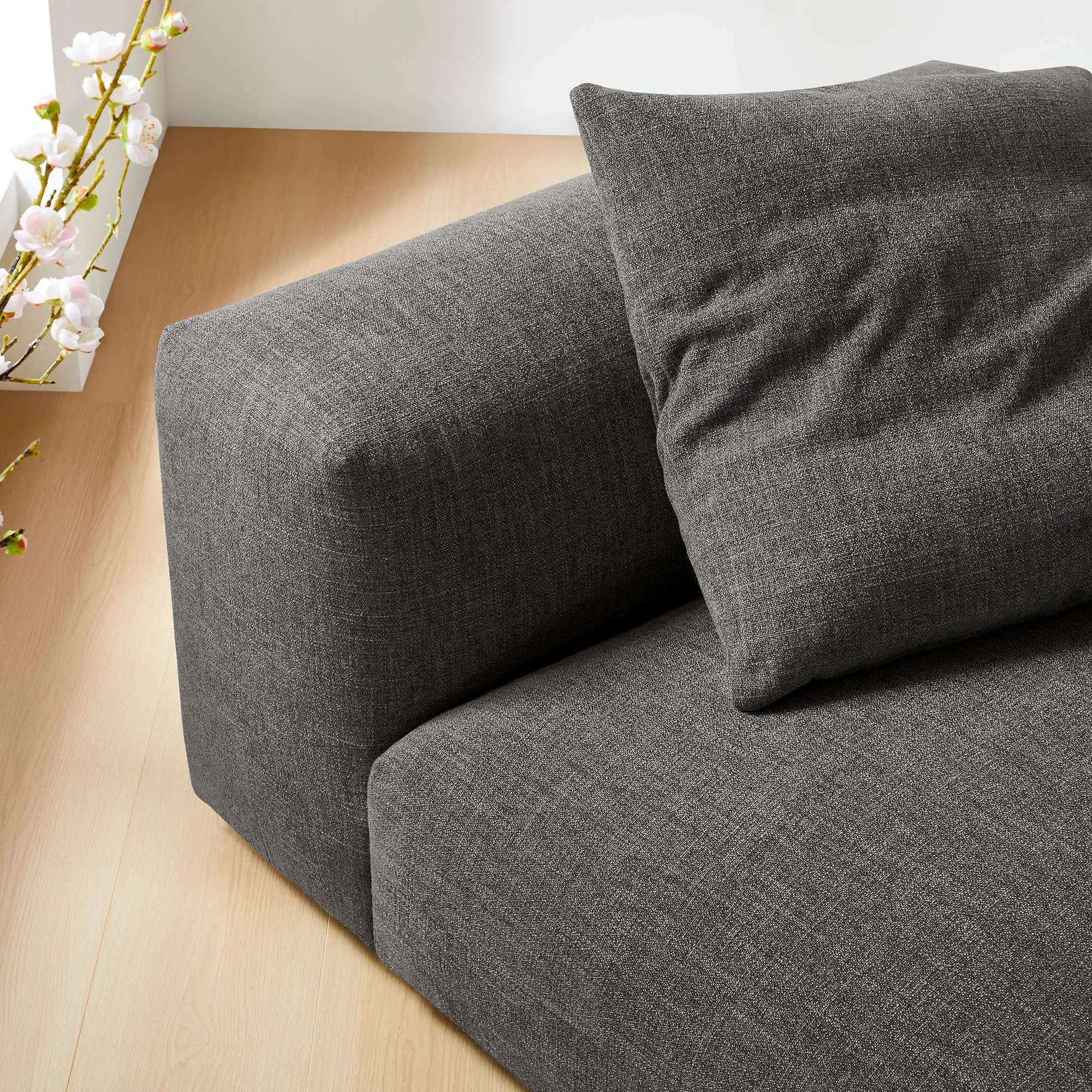 Solace  Modular Upholstered Fabric Armless Chair