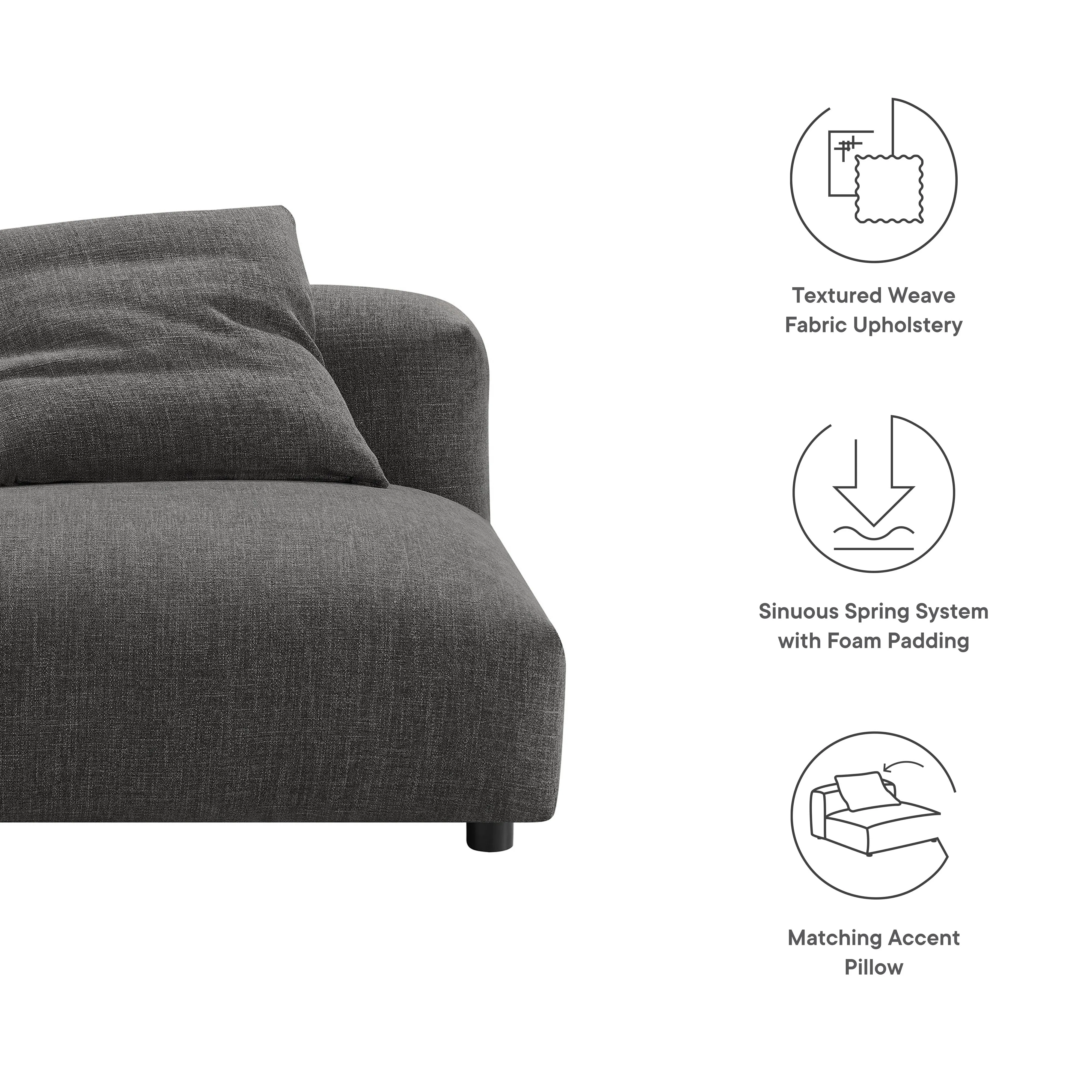 Solace  Modular Upholstered Fabric Armless Chair