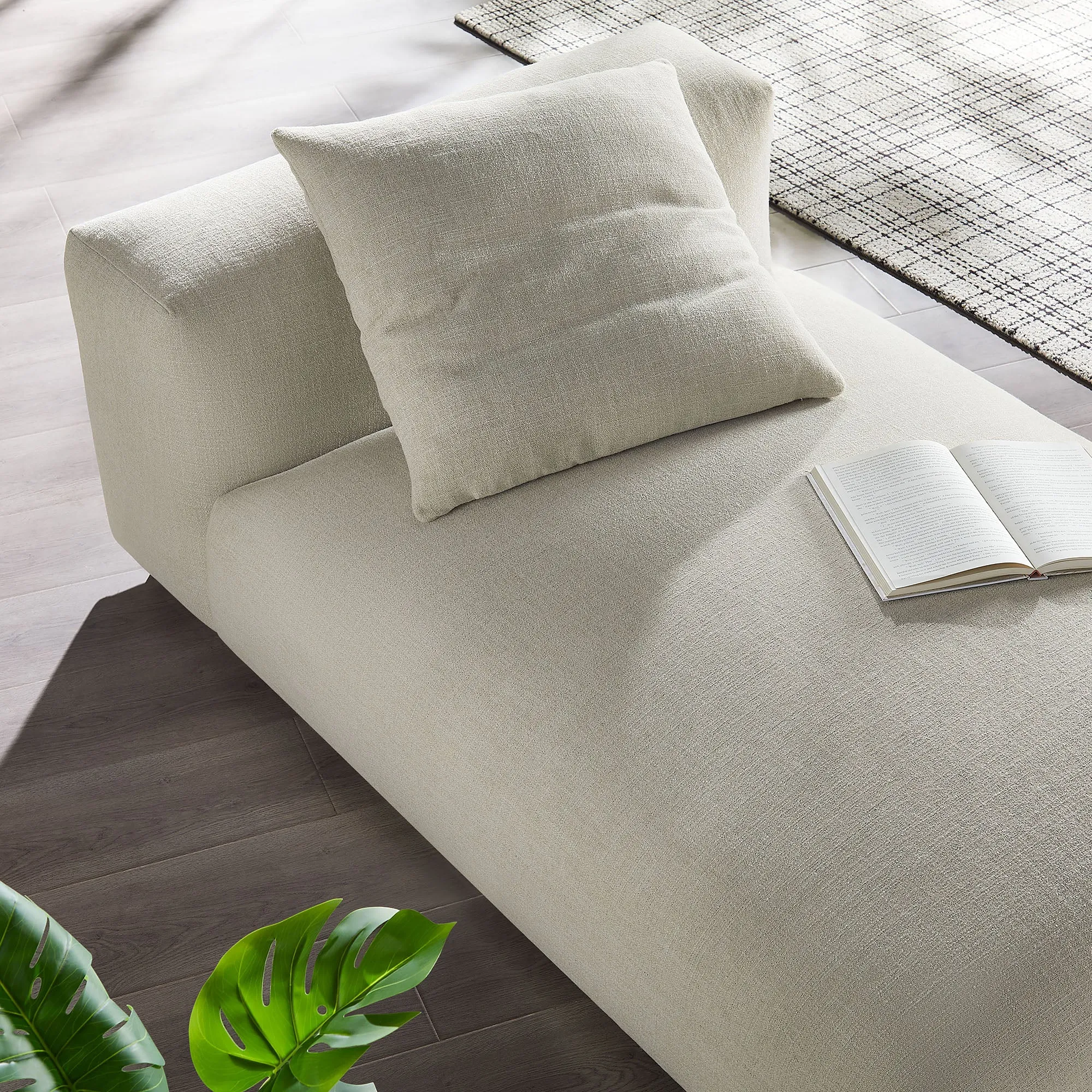 Solace  Modular Upholstered Fabric Armless Chaise Lounge