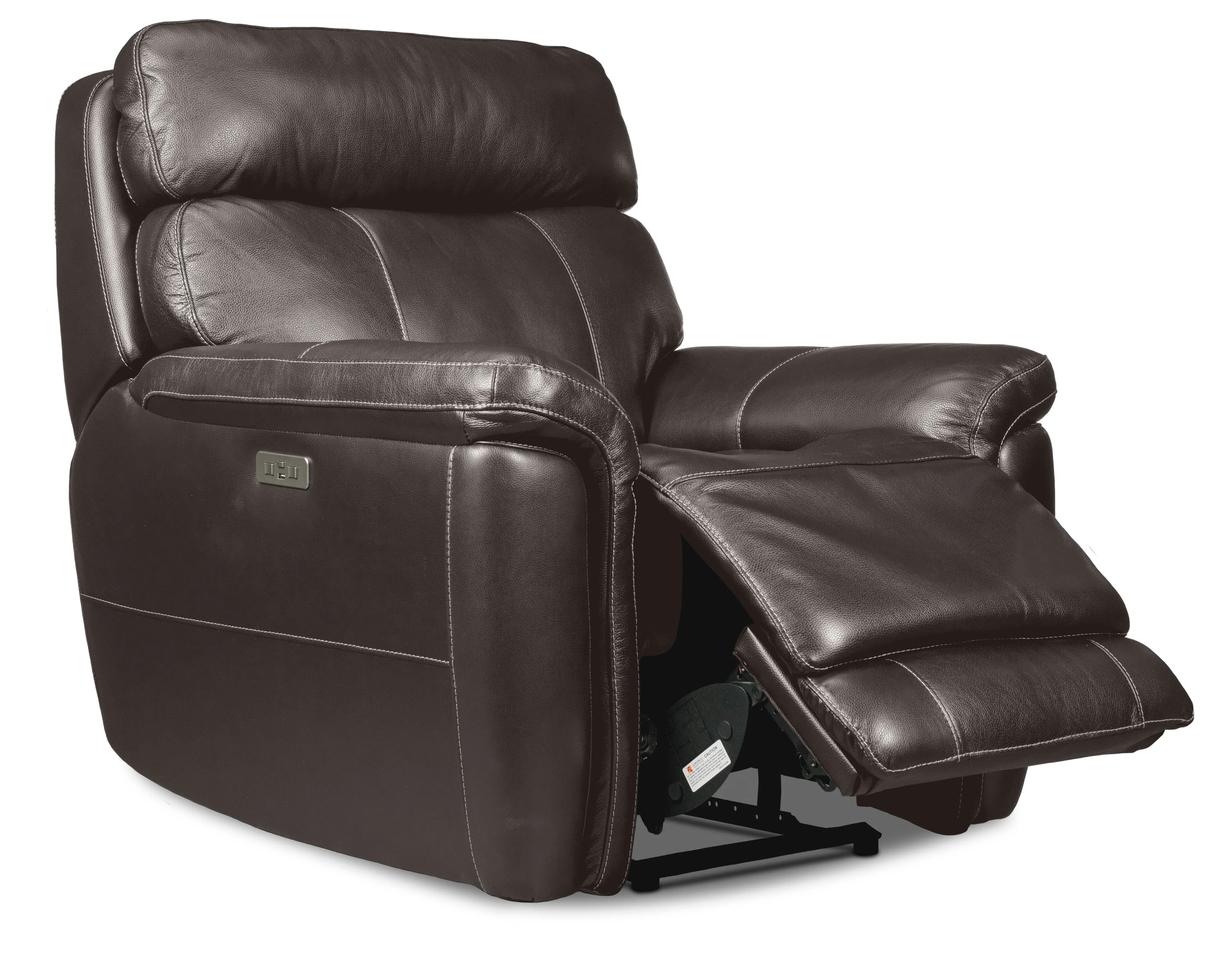 Stallion Leather Dual Power Reclining Sofa, Loveseat and Chair Set - Dark Grey