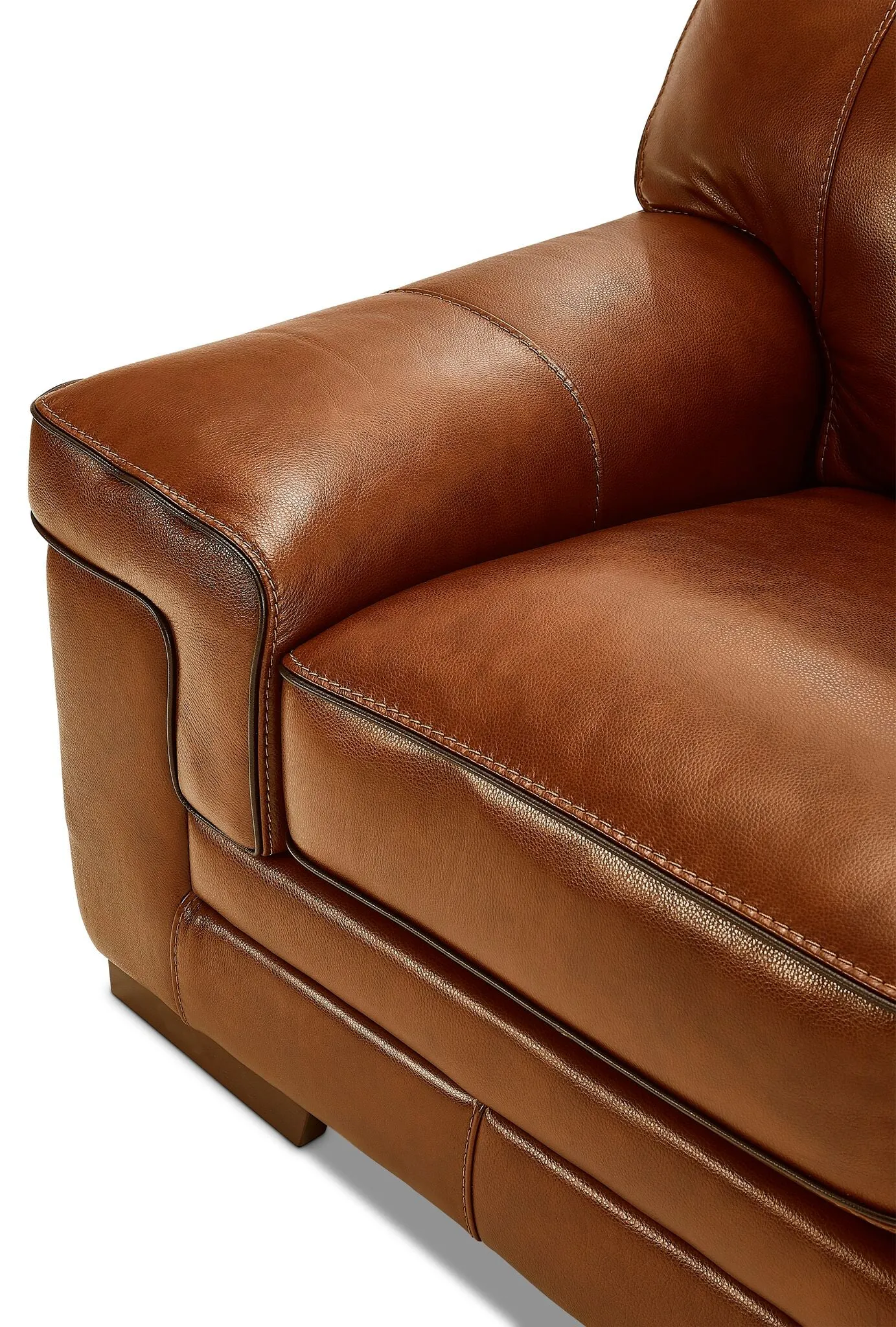 Stampede Leather Sofa and Chair Set - Chestnut