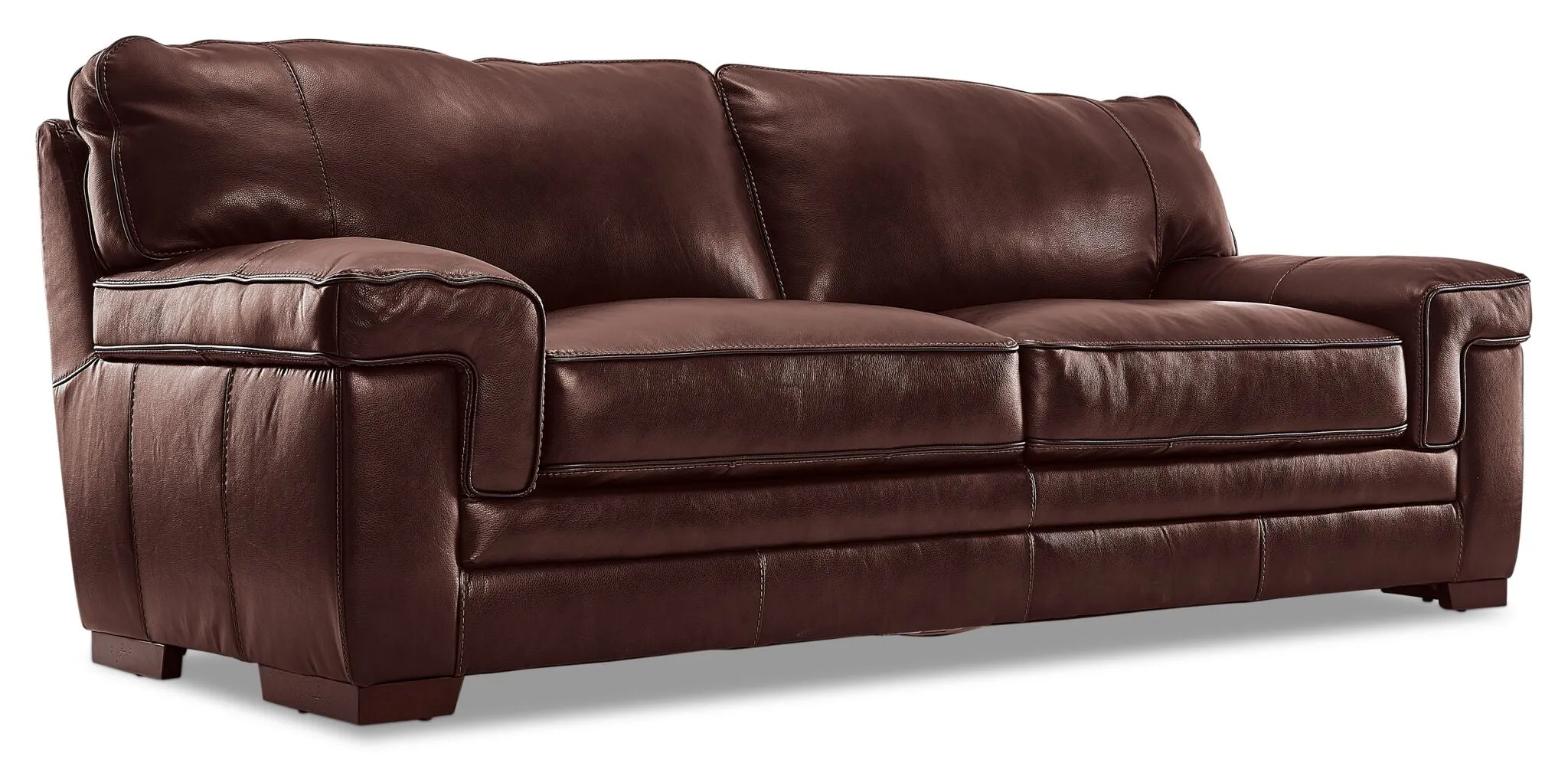 Stampede Leather Sofa and Chair Set - Hazelnut