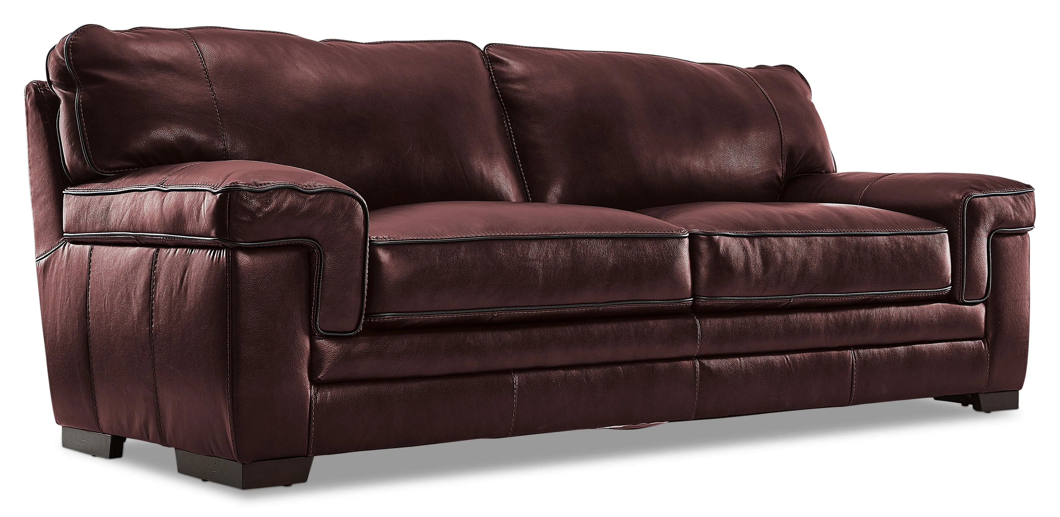 Stampede Leather Sofa and Loveseat Set - Salsa