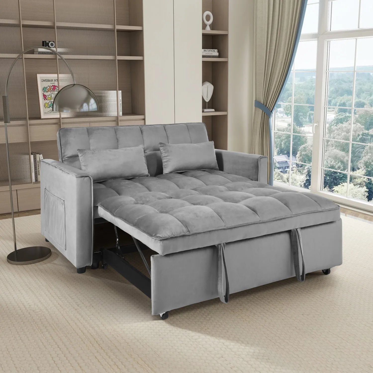 Streamdale 3-in-1 Convertible Sofa Bed - Light Gray