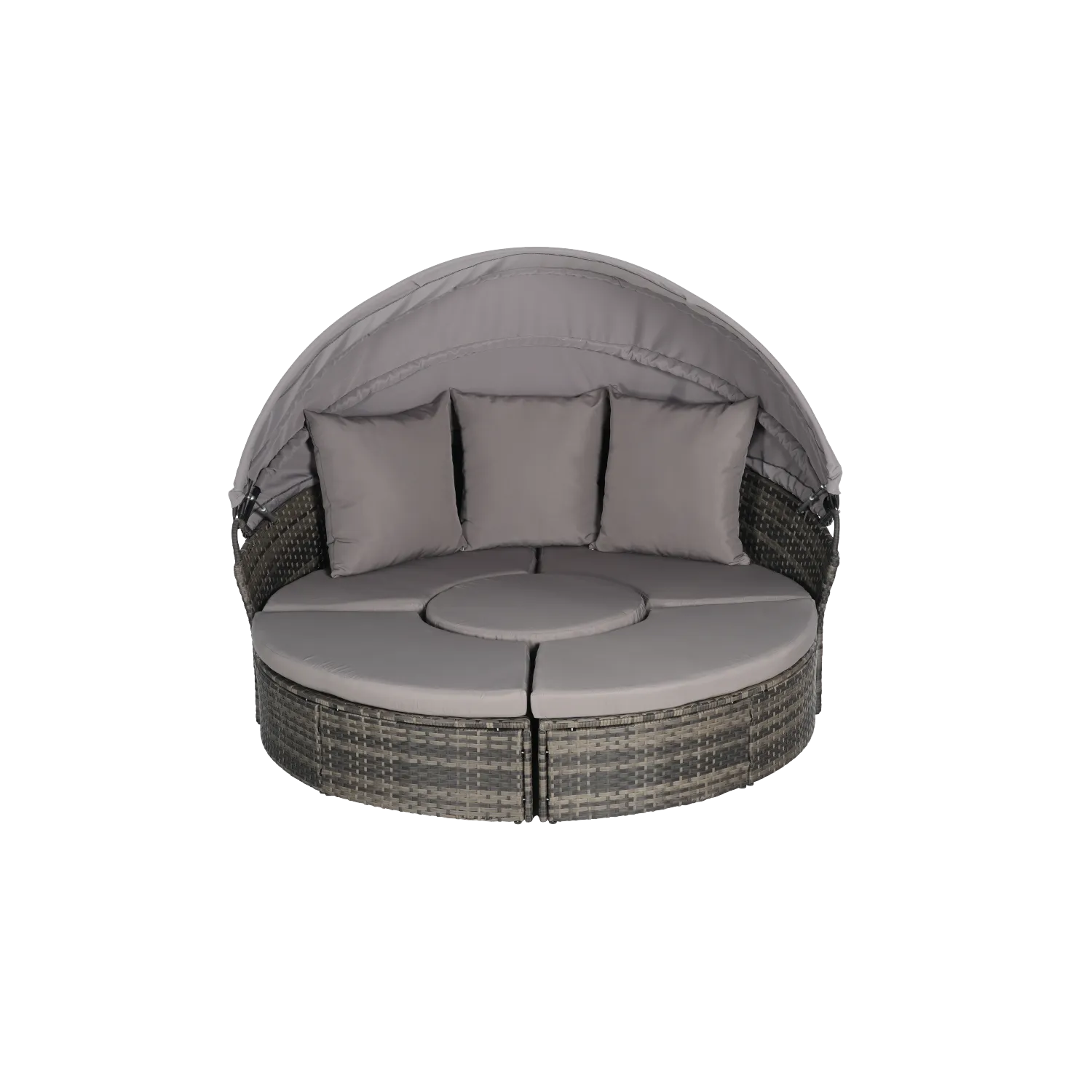 Streamdale 5pc Outdoor Patio Daybed Set Retractable Canopy & Cushions