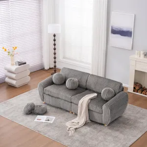 Streamdale 84" Grey Corduroy Sofa Couch