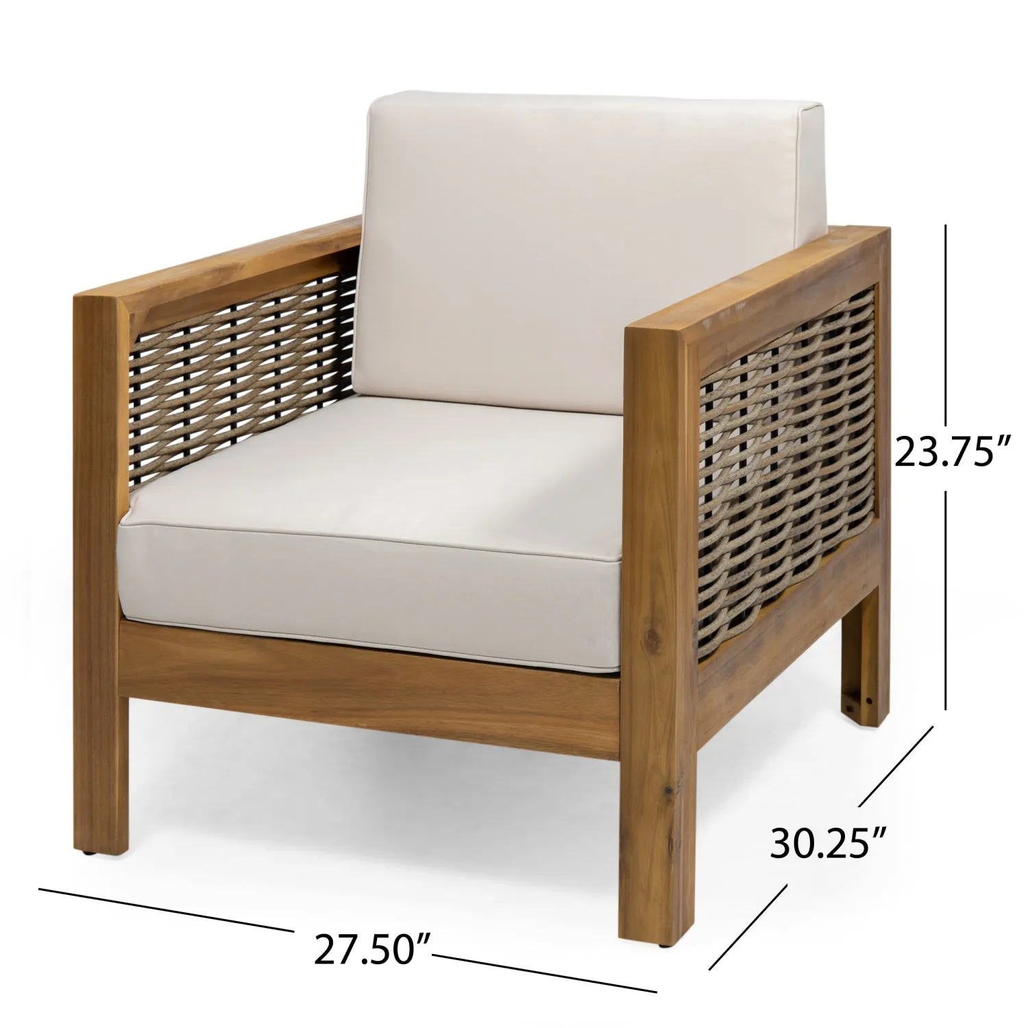 Streamdale Acacia Wood 4-Seater Chat Set, Teak Finish