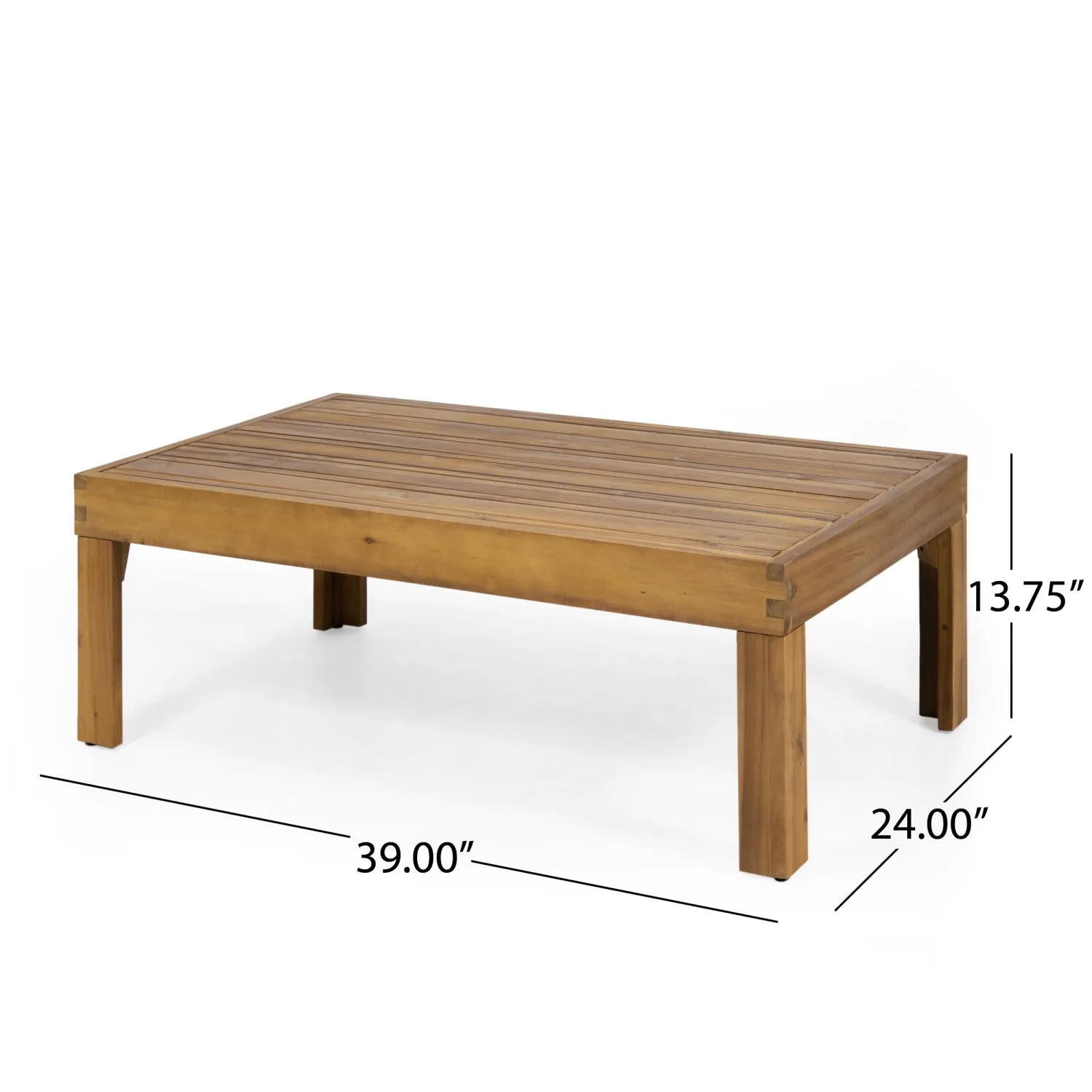 Streamdale Acacia Wood 4-Seater Chat Set, Teak Finish