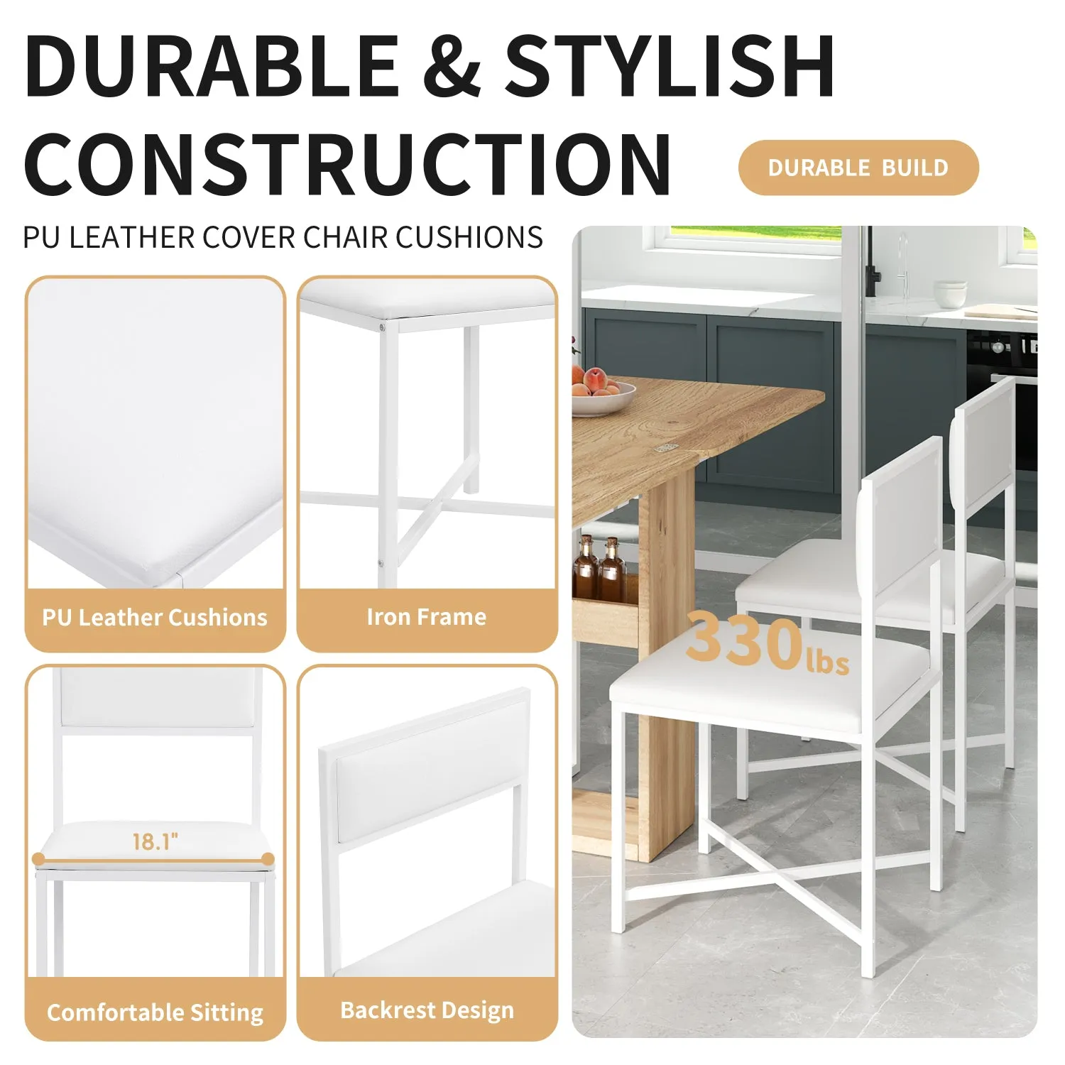 Streamdale Compact Extendable Dining Set with 4 Chairs