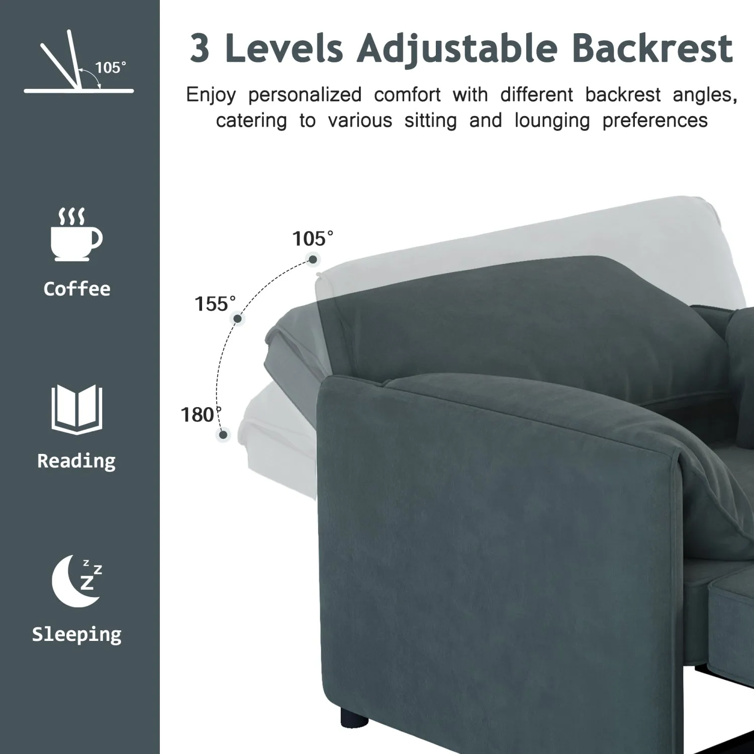 Streamdale Convertible Pull Out Sofa Bed Sleeper Chair