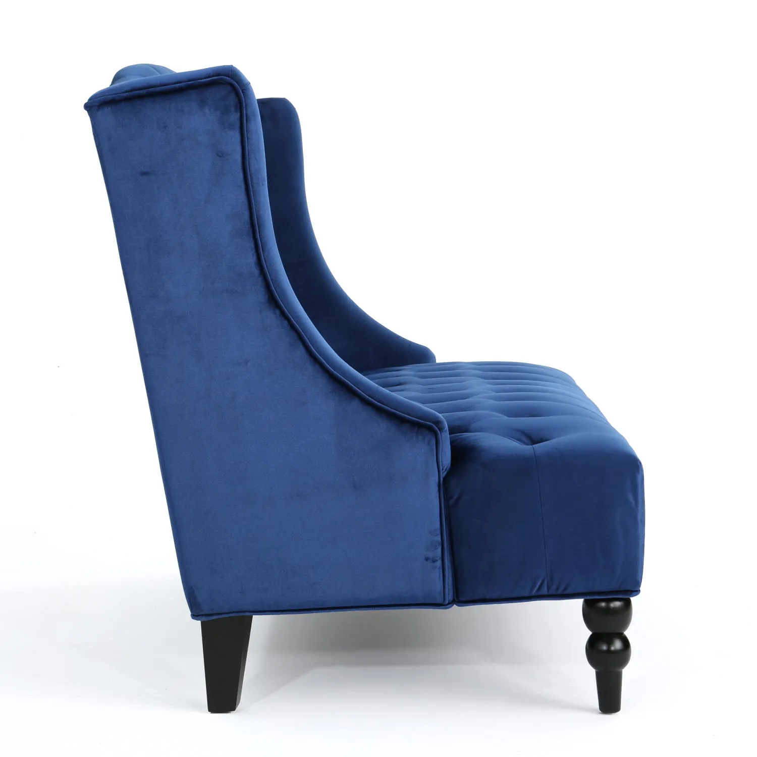 Streamdale Glam Velvet Loveseat: Modern Wingback Design