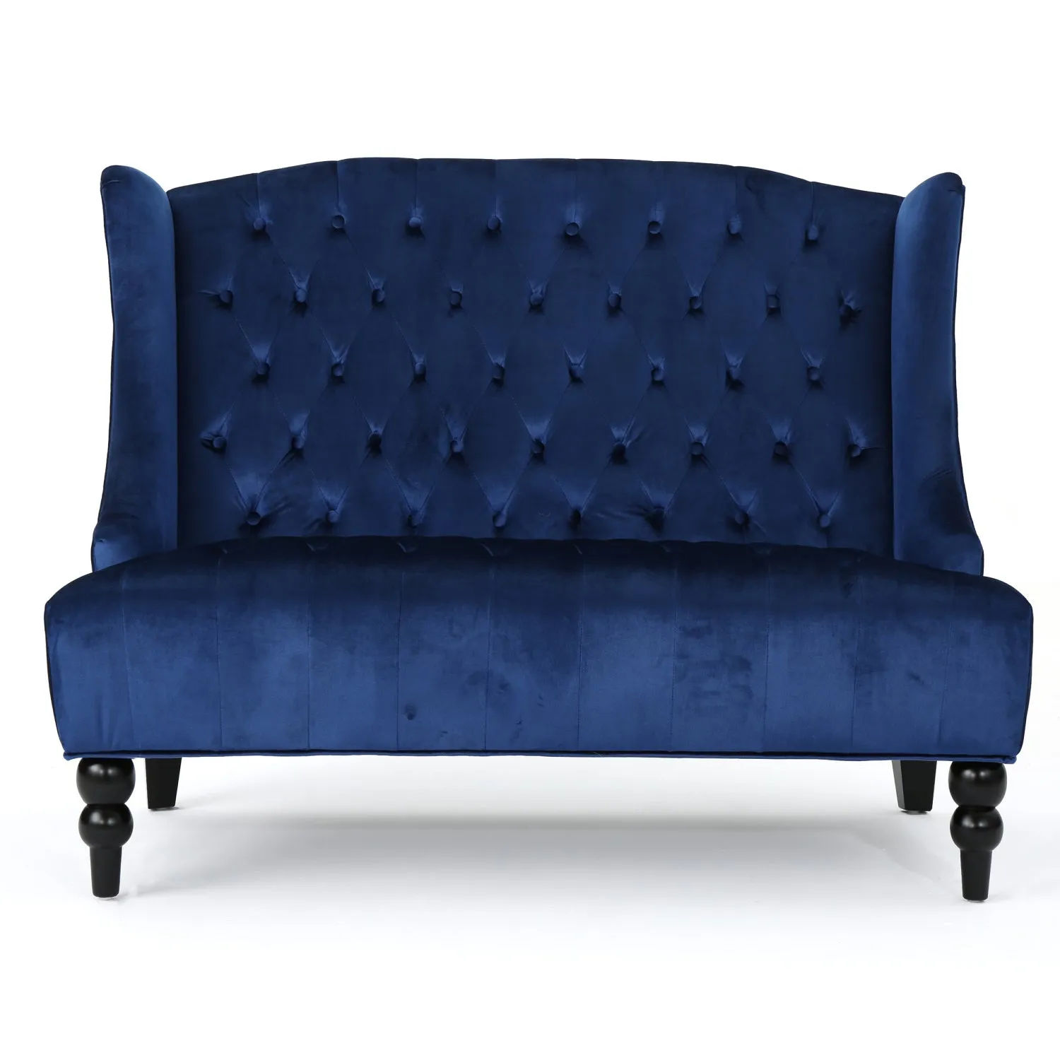 Streamdale Glam Velvet Loveseat: Modern Wingback Design