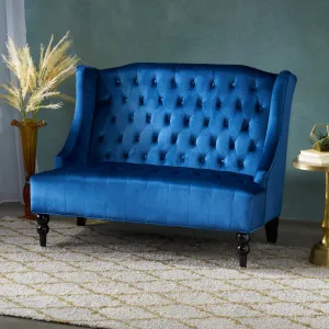 Streamdale Glam Velvet Loveseat: Modern Wingback Design