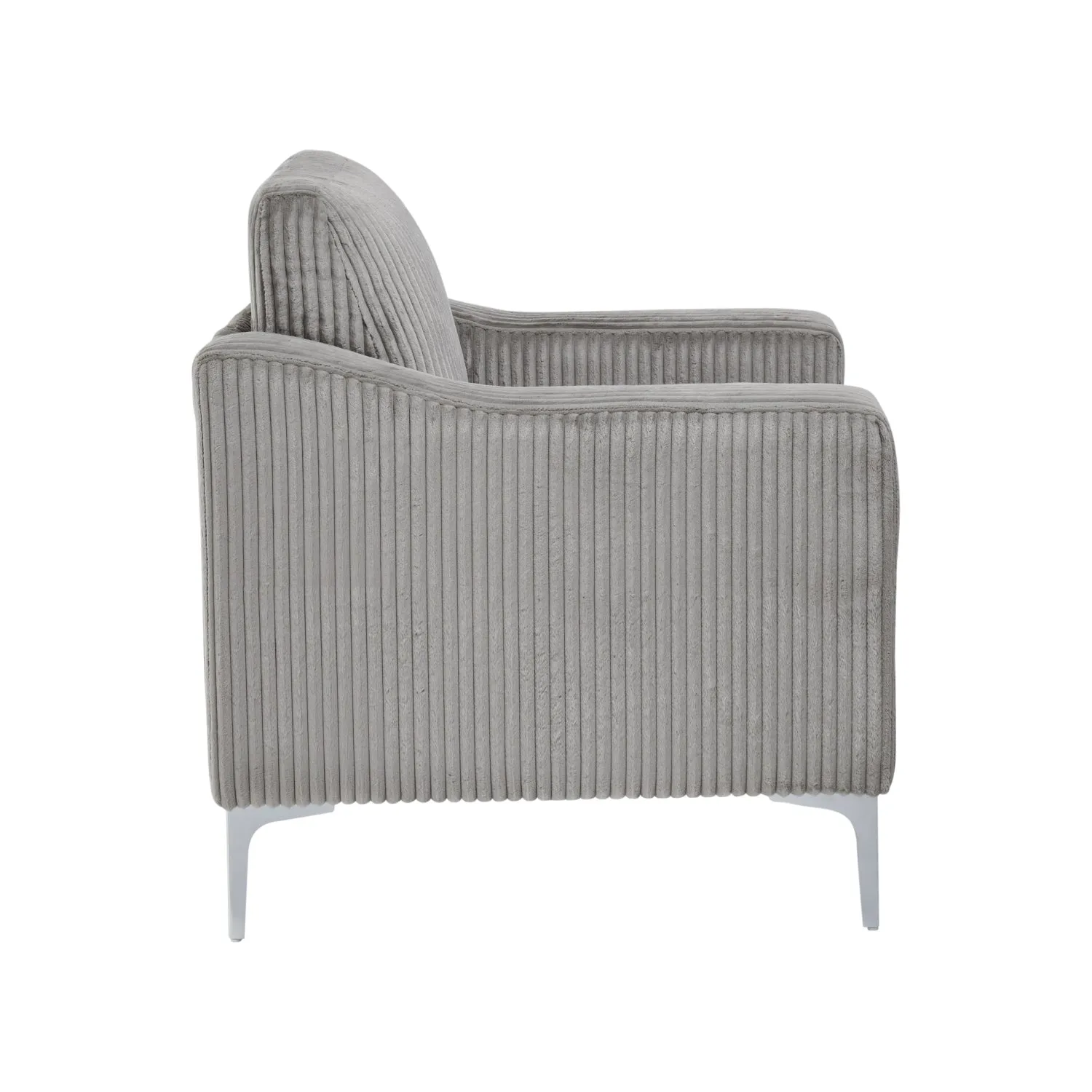 Streamdale Gray Corduroy Convertible Sectional Sofa