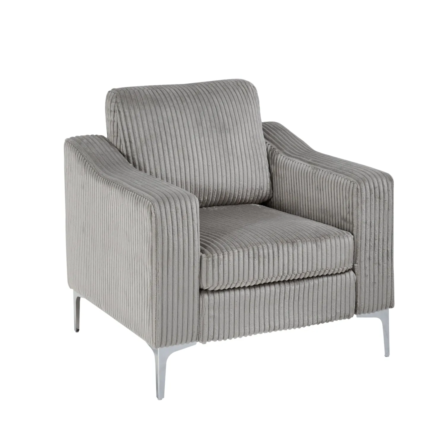 Streamdale Gray Corduroy Convertible Sectional Sofa