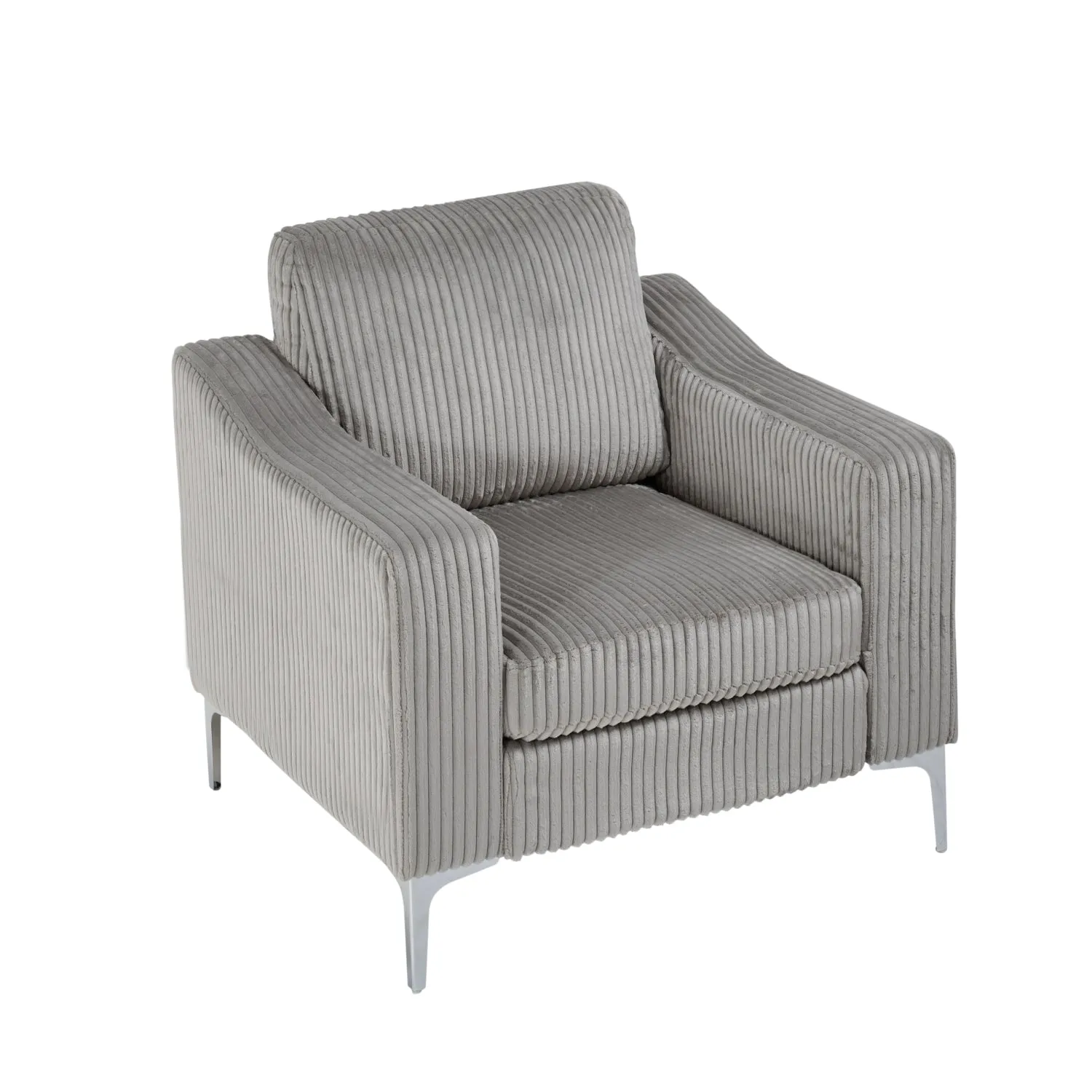 Streamdale Gray Corduroy Convertible Sectional Sofa