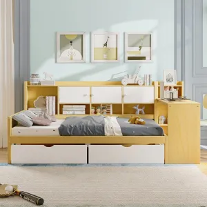 Streamdale L-Shape Daybed with Storage, Desk & Bookshelf