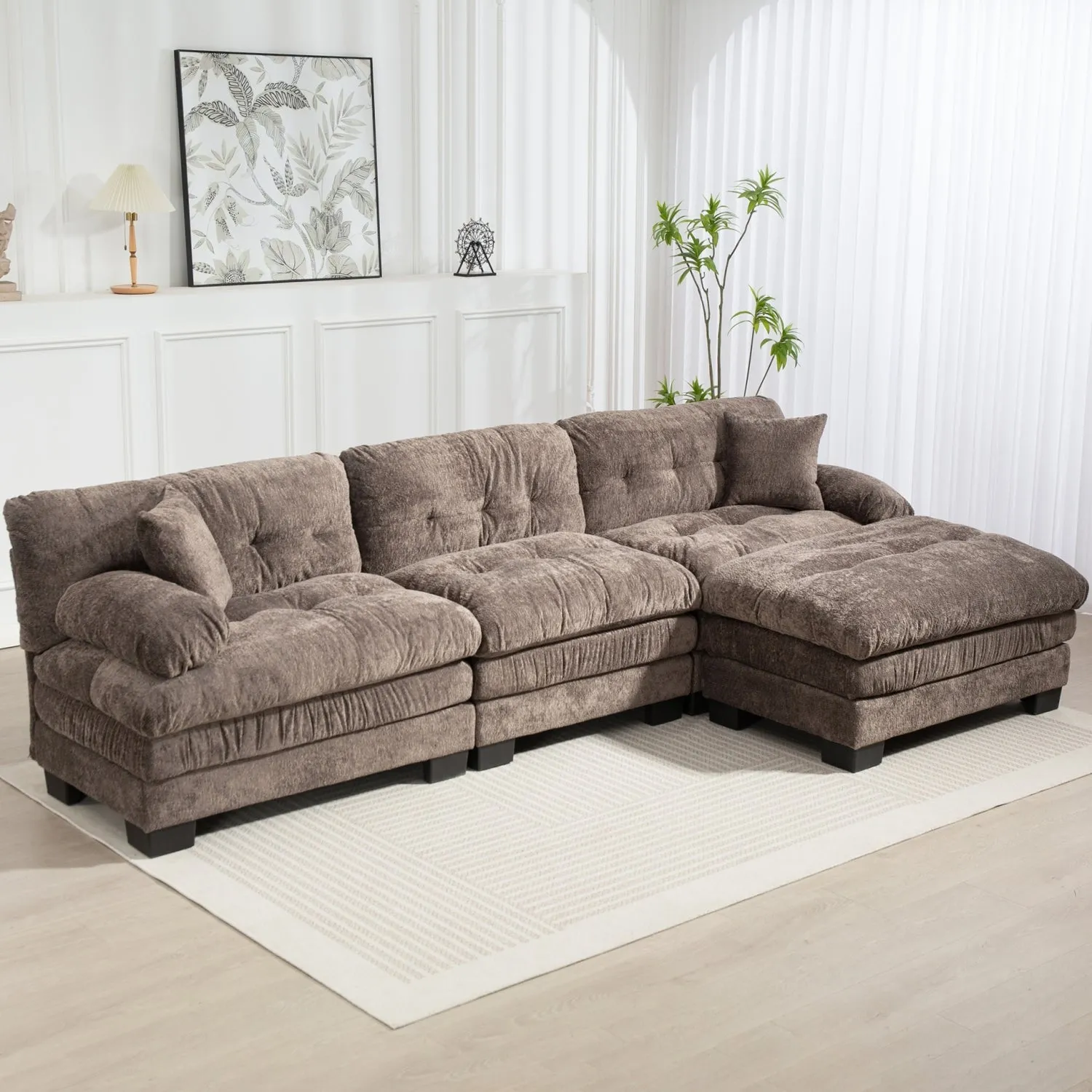 Streamdale L-Shaped Sectional Sofa Sleeper Couch - Gray