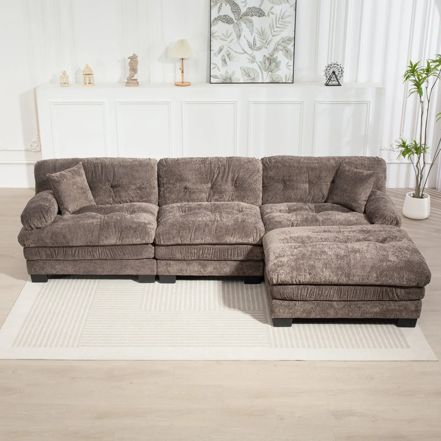 Streamdale L-Shaped Sectional Sofa Sleeper Couch - Gray