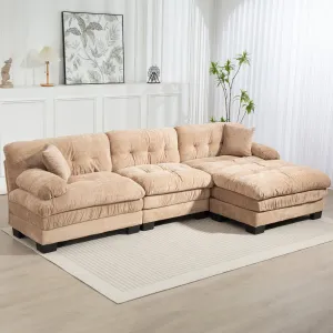 Streamdale L-Shaped Sectional Sofa Sleeper Couch - Khaki