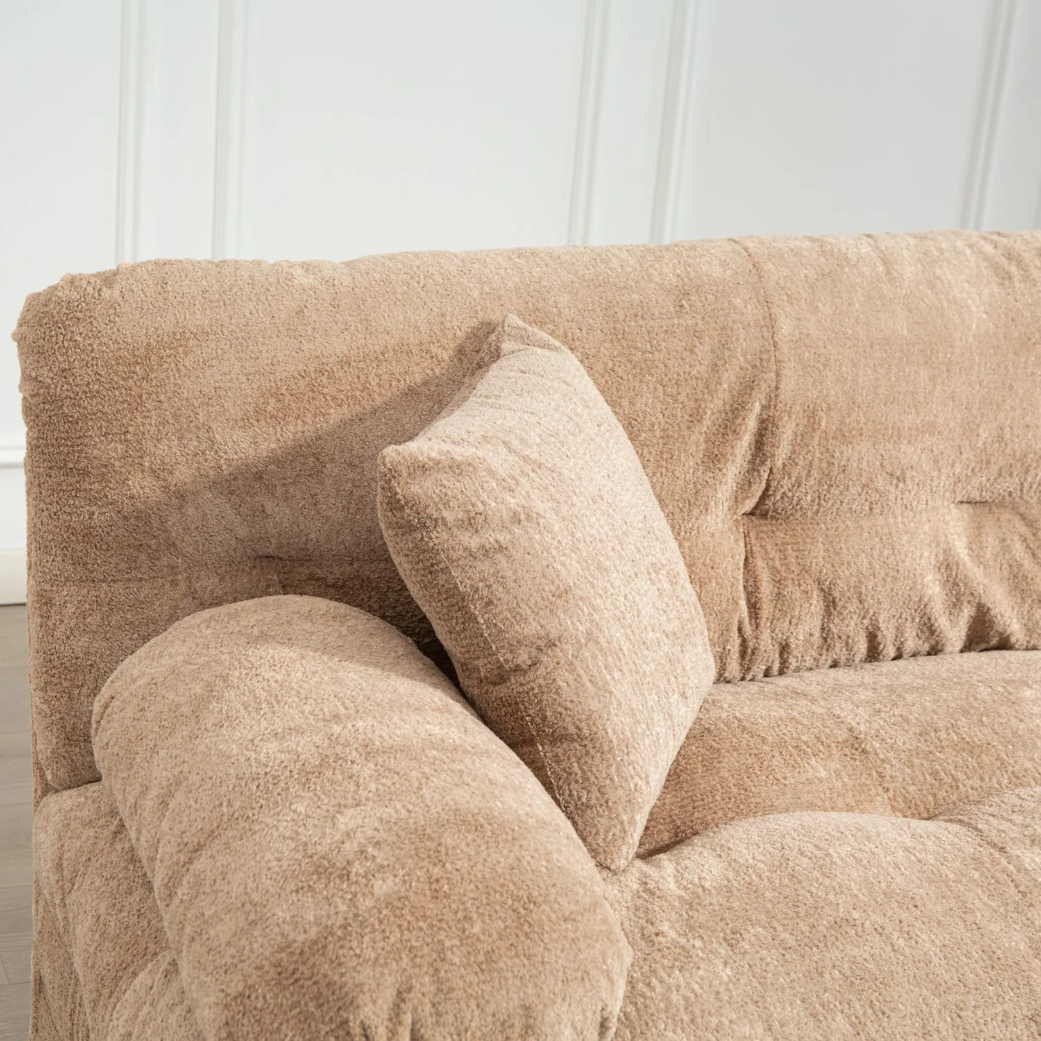 Streamdale L-Shaped Sectional Sofa Sleeper Couch - Khaki