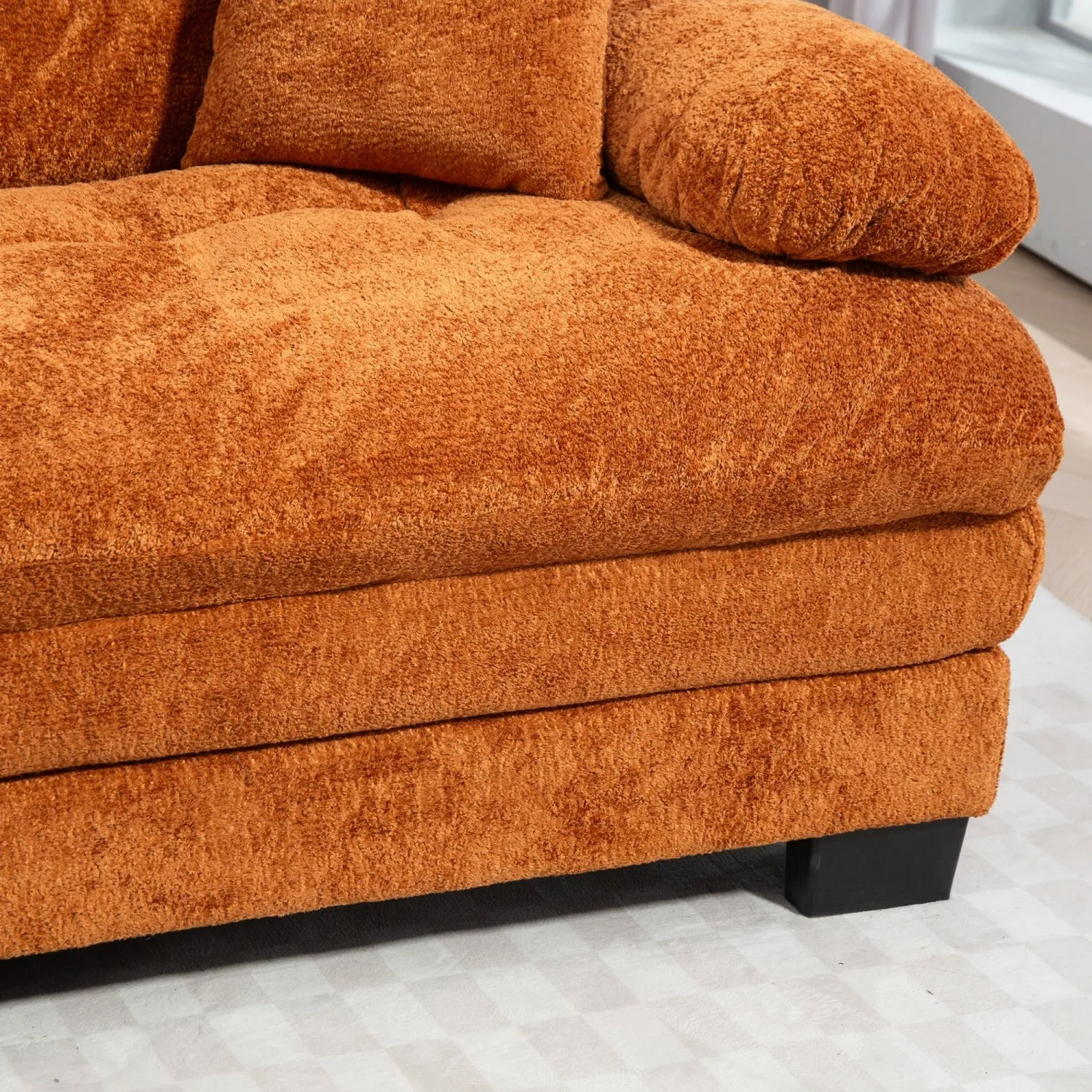 Streamdale L-Shaped Sectional Sofa Sleeper Couch - Orange