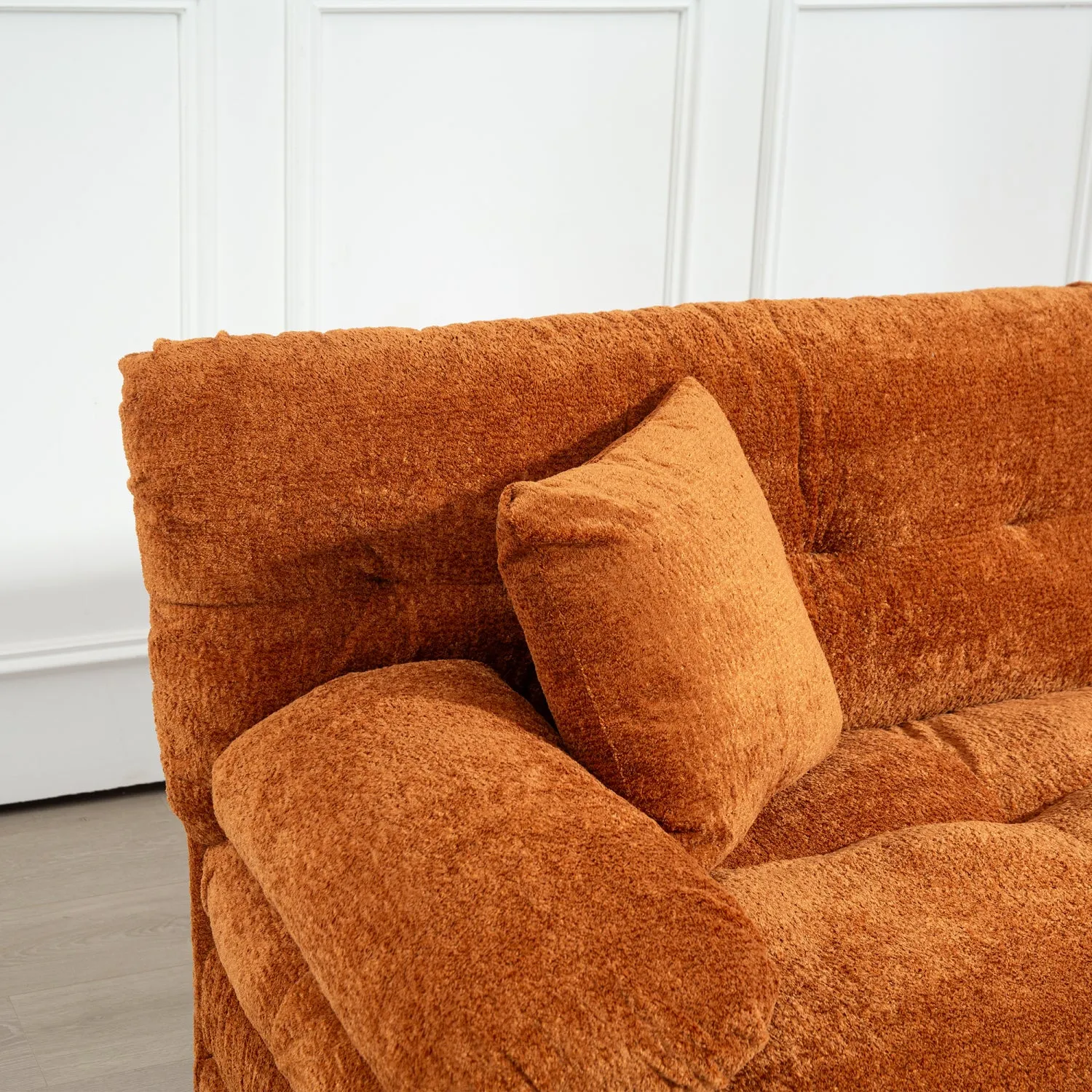 Streamdale L-Shaped Sectional Sofa Sleeper Couch - Orange