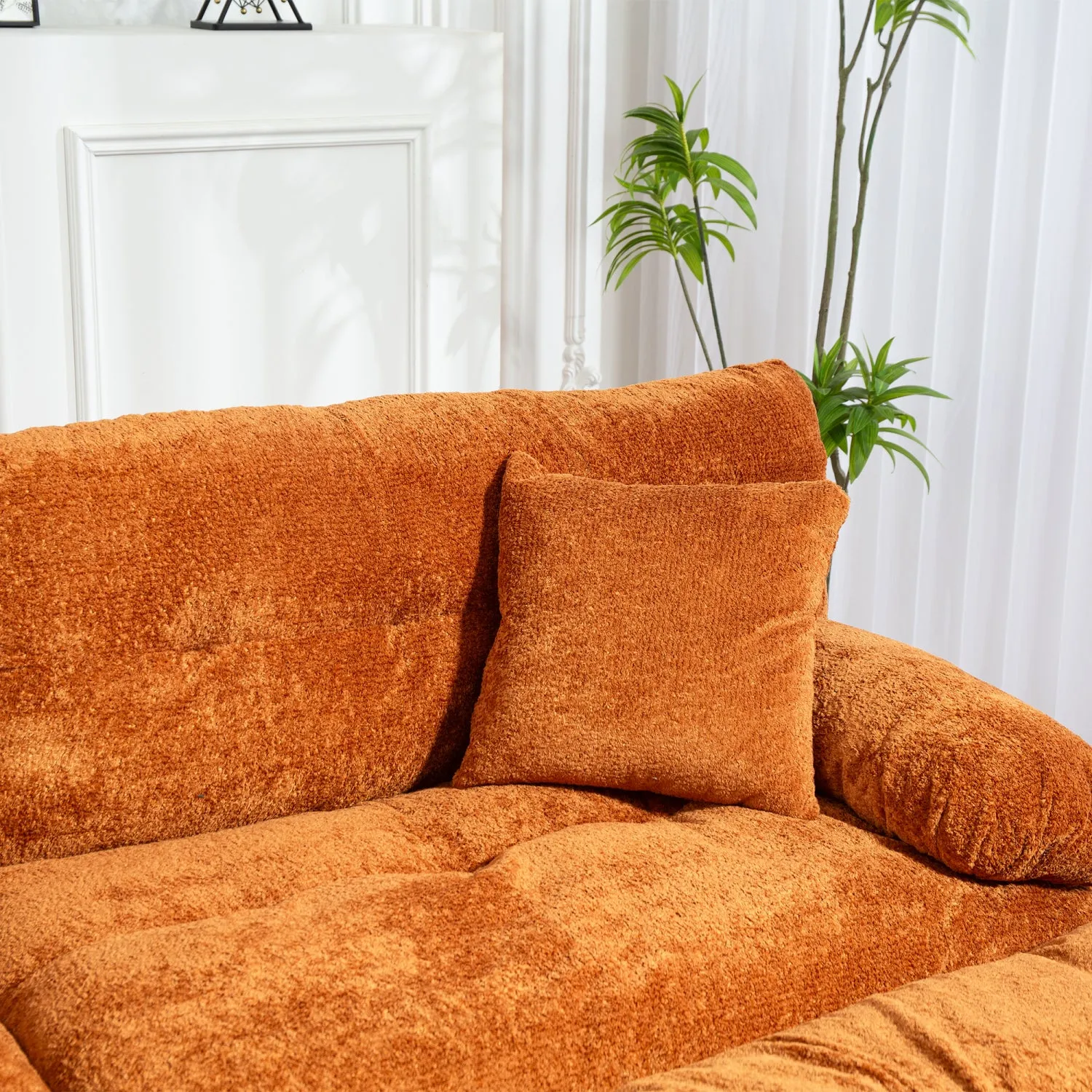 Streamdale L-Shaped Sectional Sofa Sleeper Couch - Orange