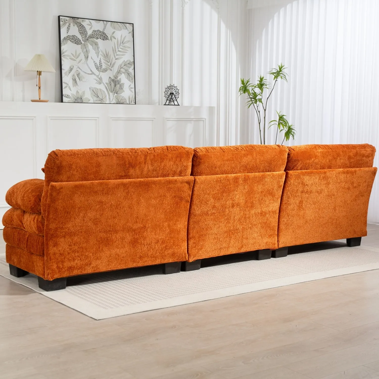 Streamdale L-Shaped Sectional Sofa Sleeper Couch - Orange