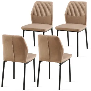 Streamdale Modern PU Leather Dining Chairs with Metal Legs (4-Pack)