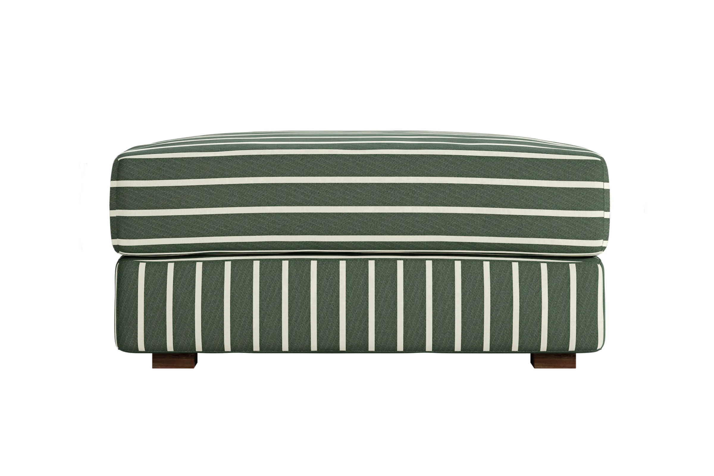 The Elevate Ottoman in a Striped Hemp Blend