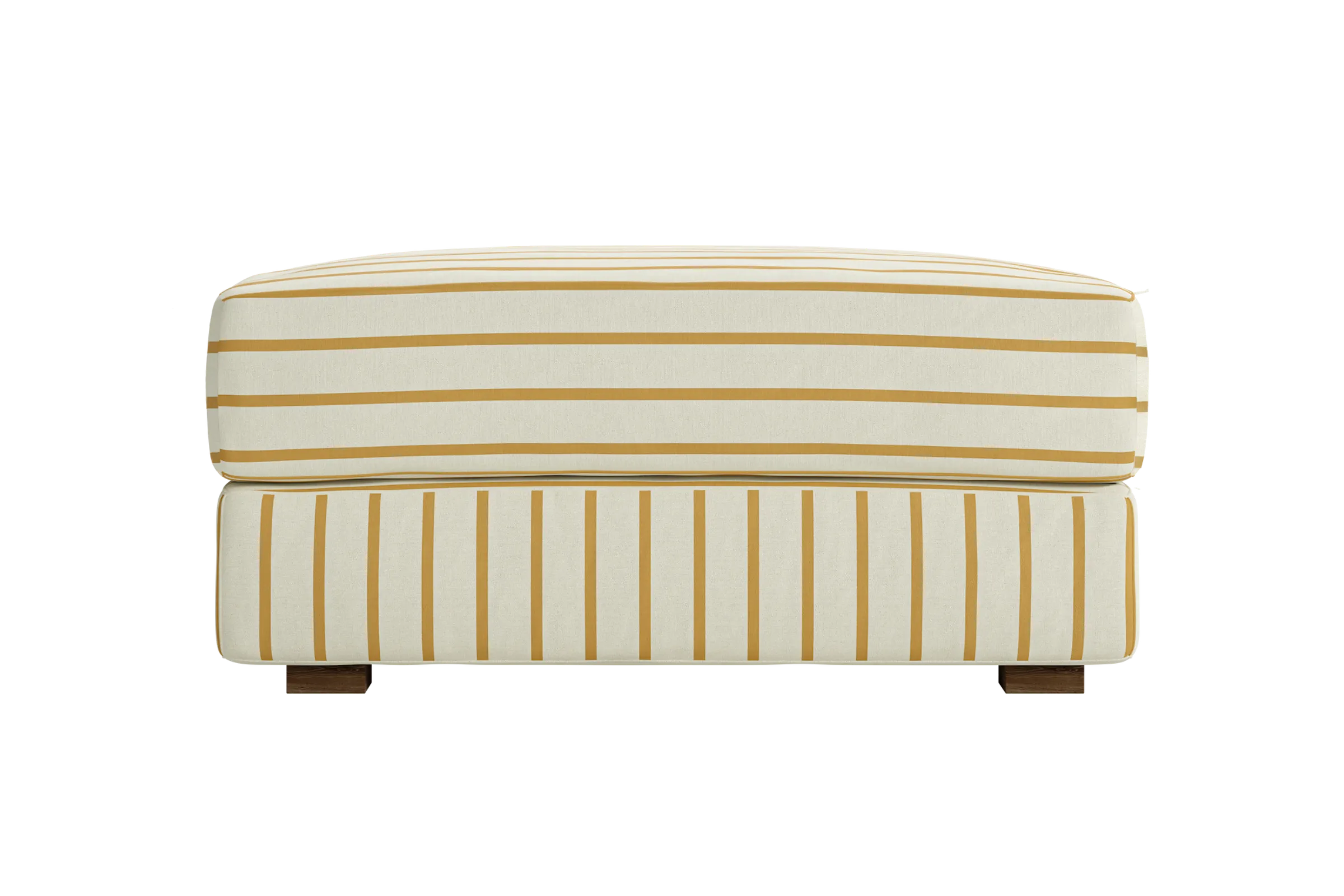 The Elevate Ottoman in a Striped Hemp Blend